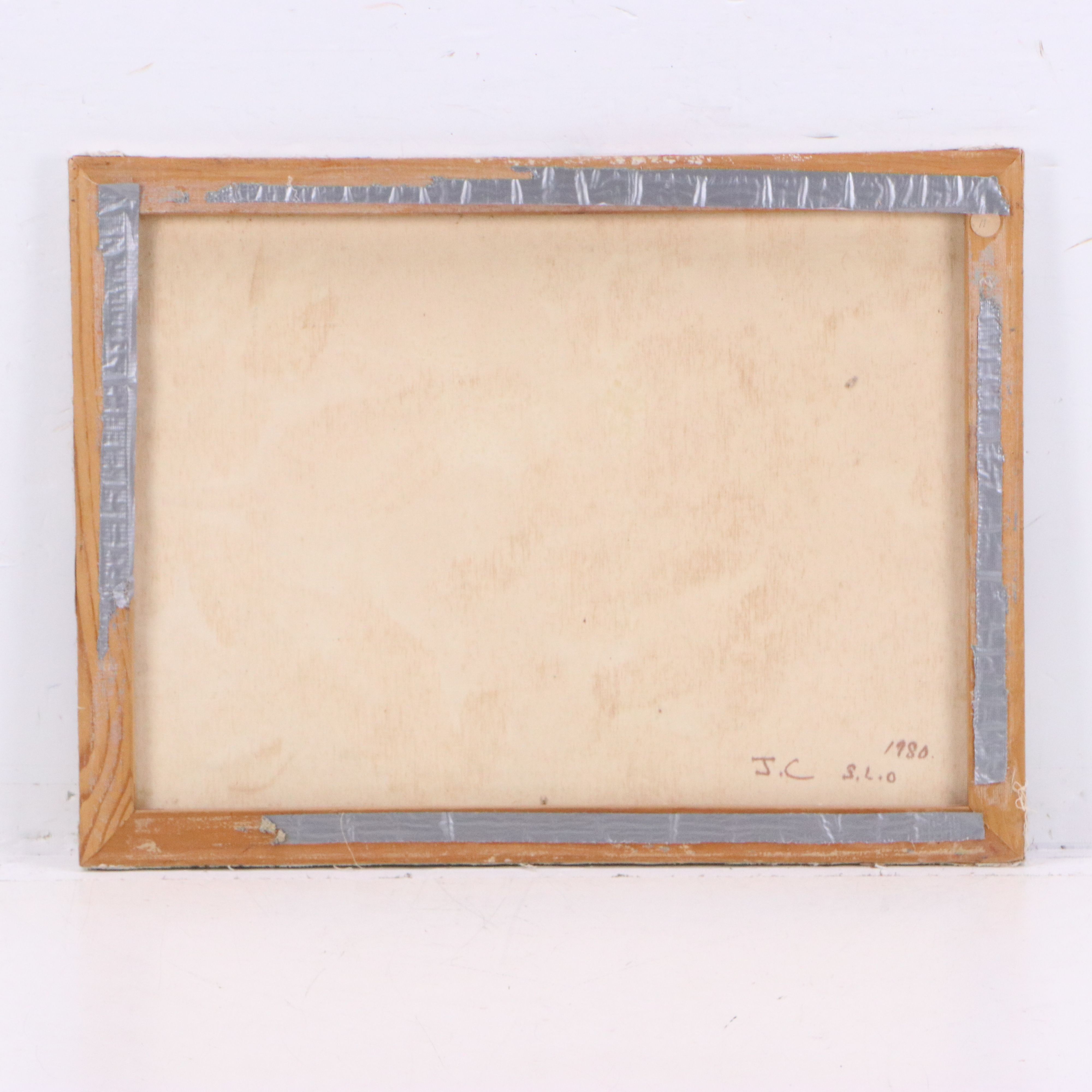 Signed Abstracted Oil Painting of Circus Performers, 1980