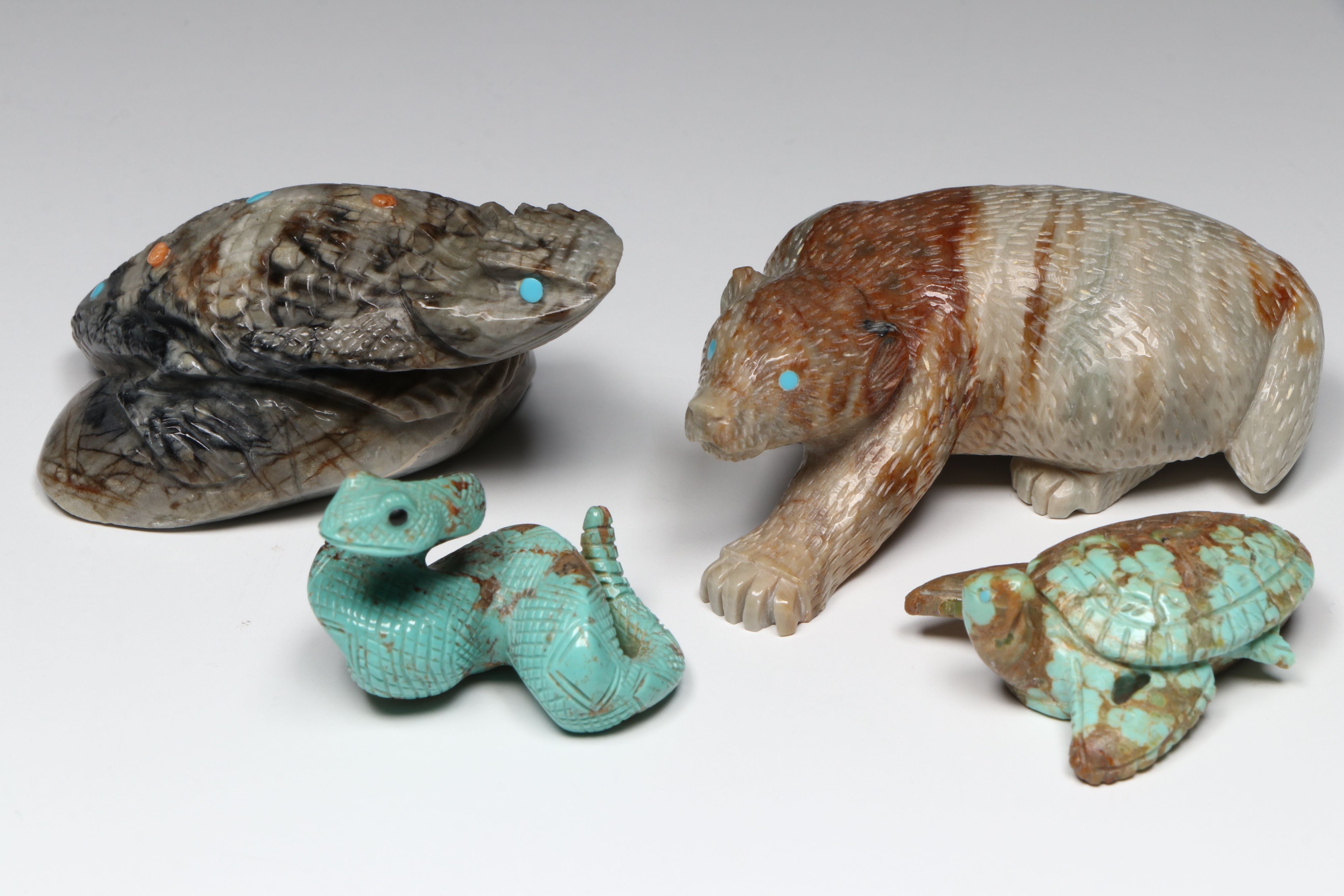 Hudson Sandy, Wilfred Cheama with Other Stone Zuni Animal Fetishes