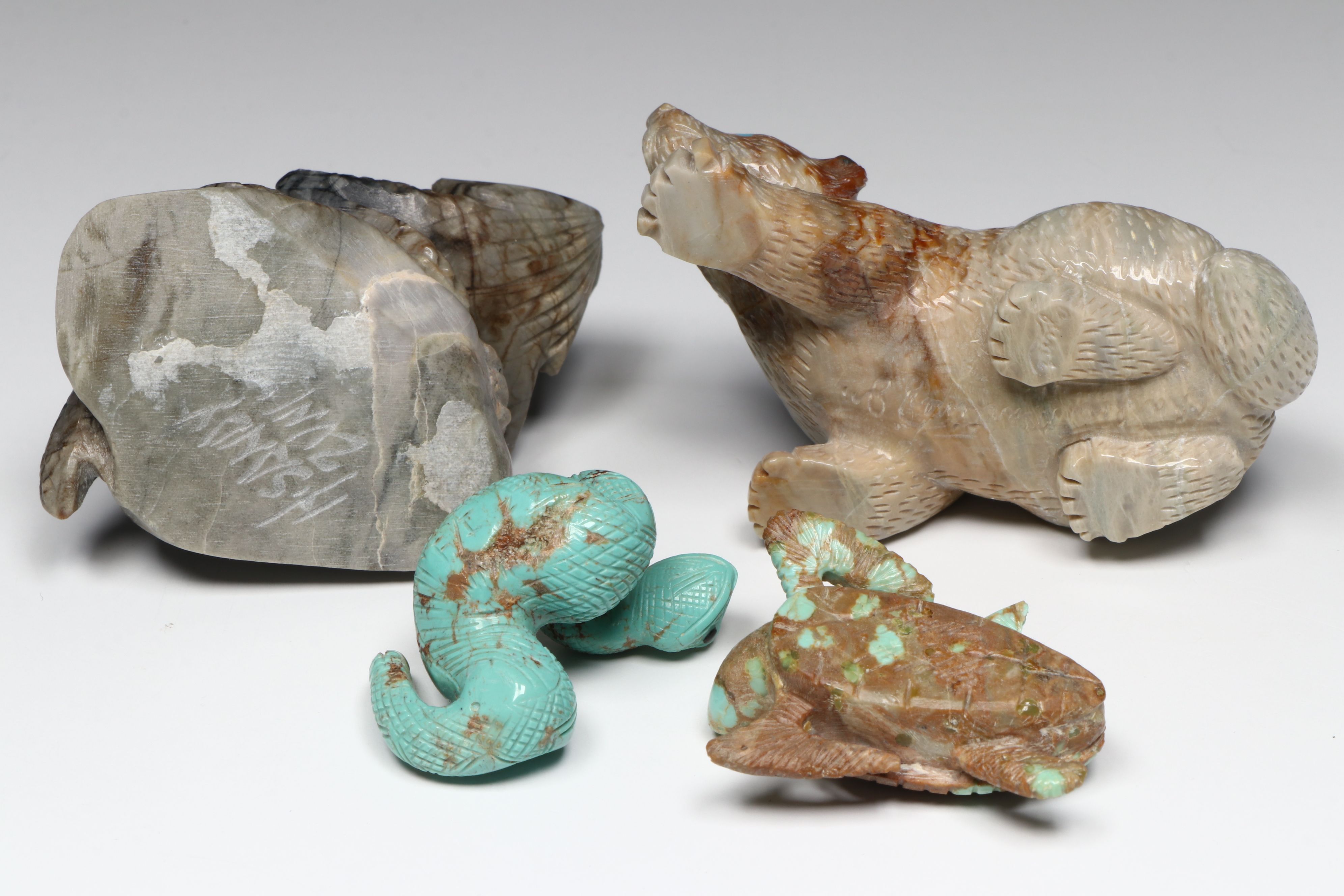 Hudson Sandy, Wilfred Cheama with Other Stone Zuni Animal Fetishes