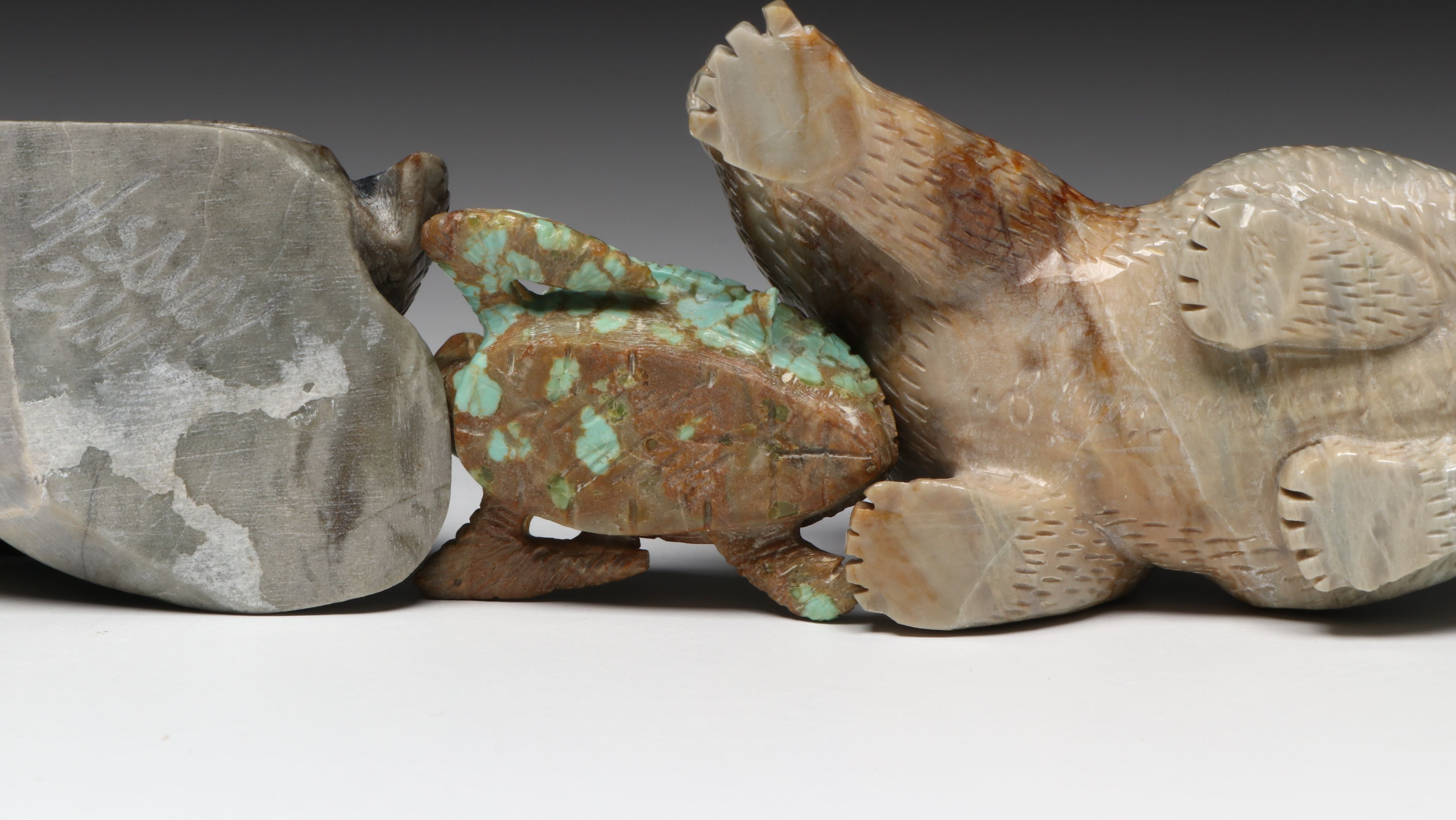 Hudson Sandy, Wilfred Cheama with Other Stone Zuni Animal Fetishes