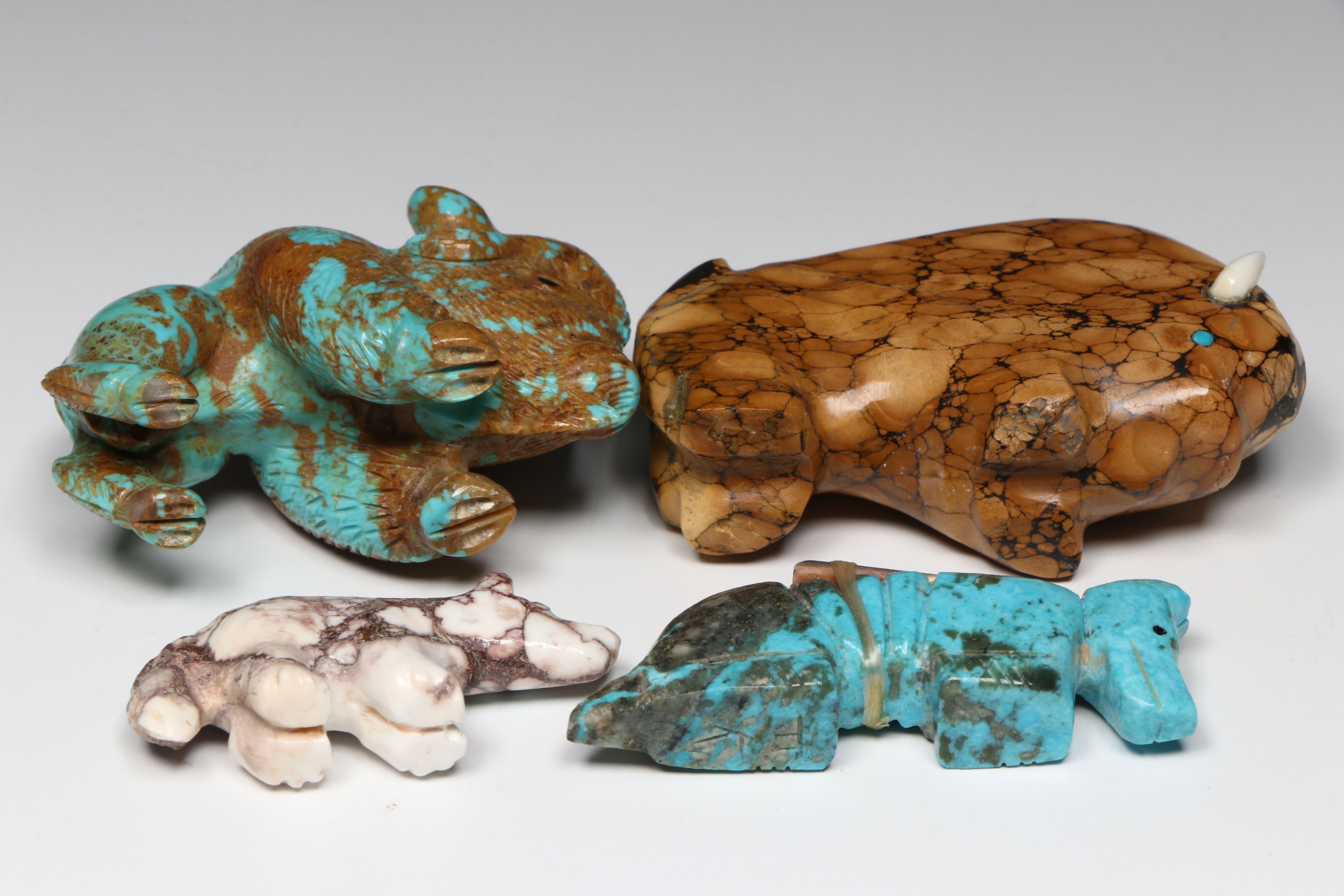 Hudson Sandy, Wilfred Cheama with Other Stone Zuni Animal Fetishes