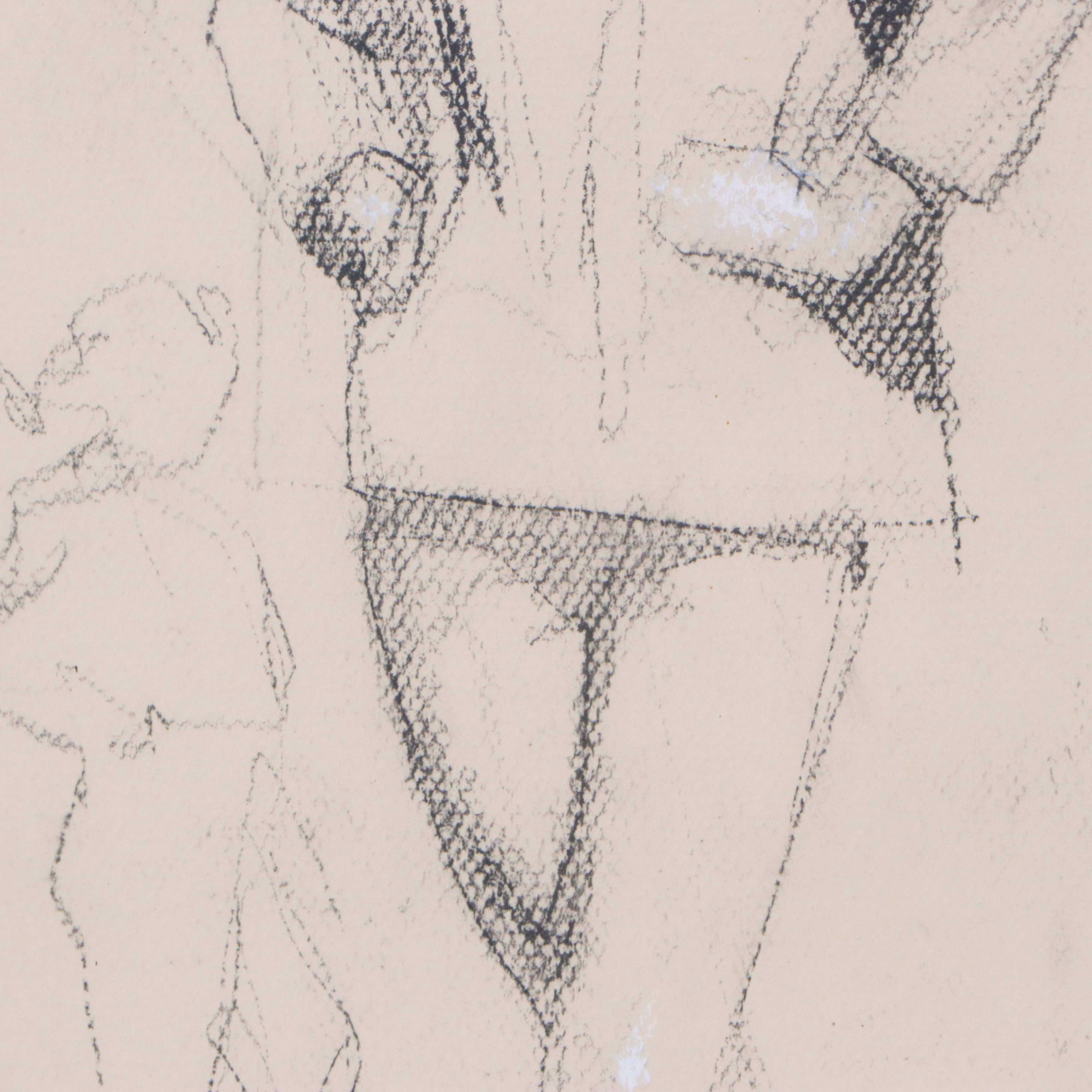 Daniel Sprick Charcoal and Pastel Drawing of Figure Studies