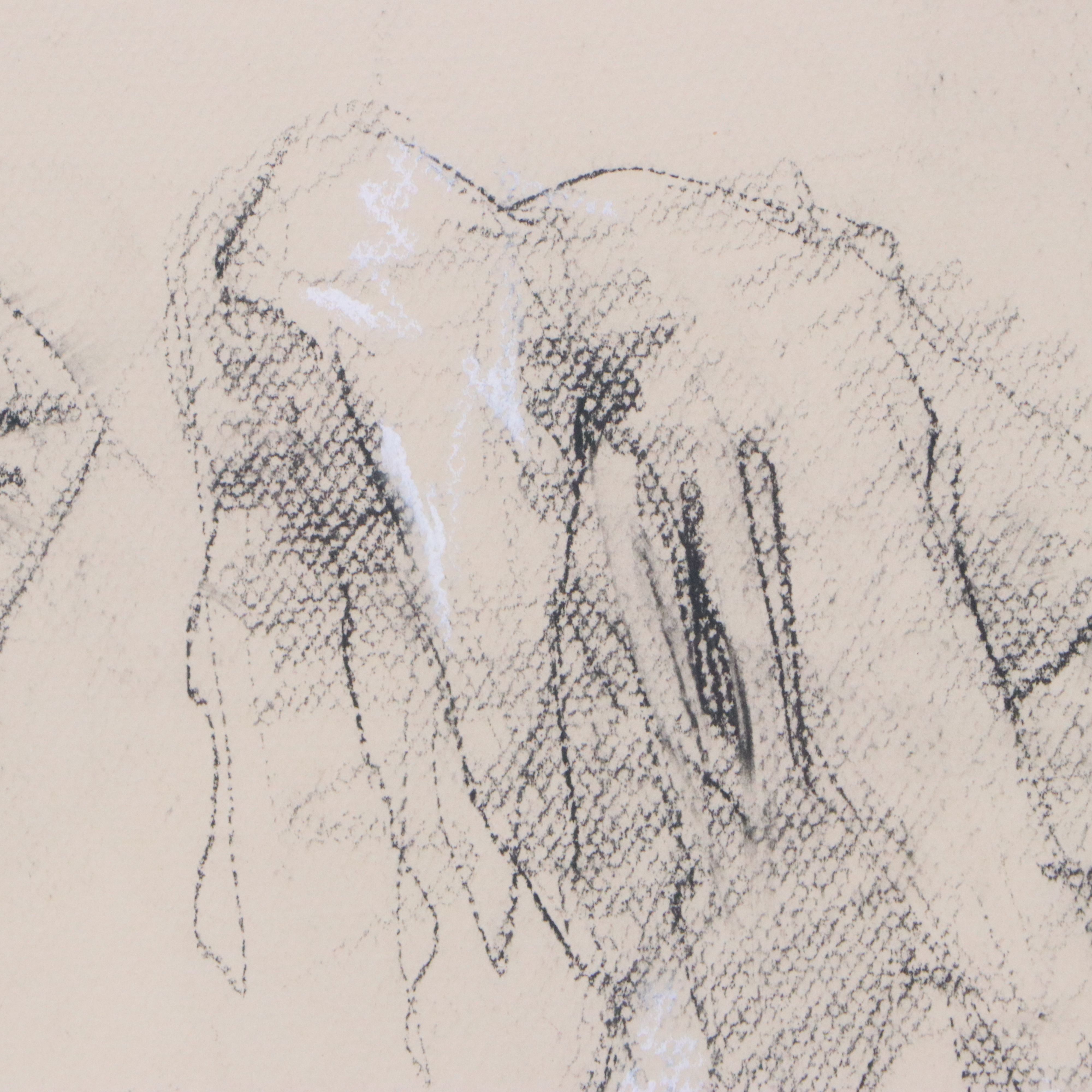 Daniel Sprick Charcoal and Pastel Drawing of Figure Studies