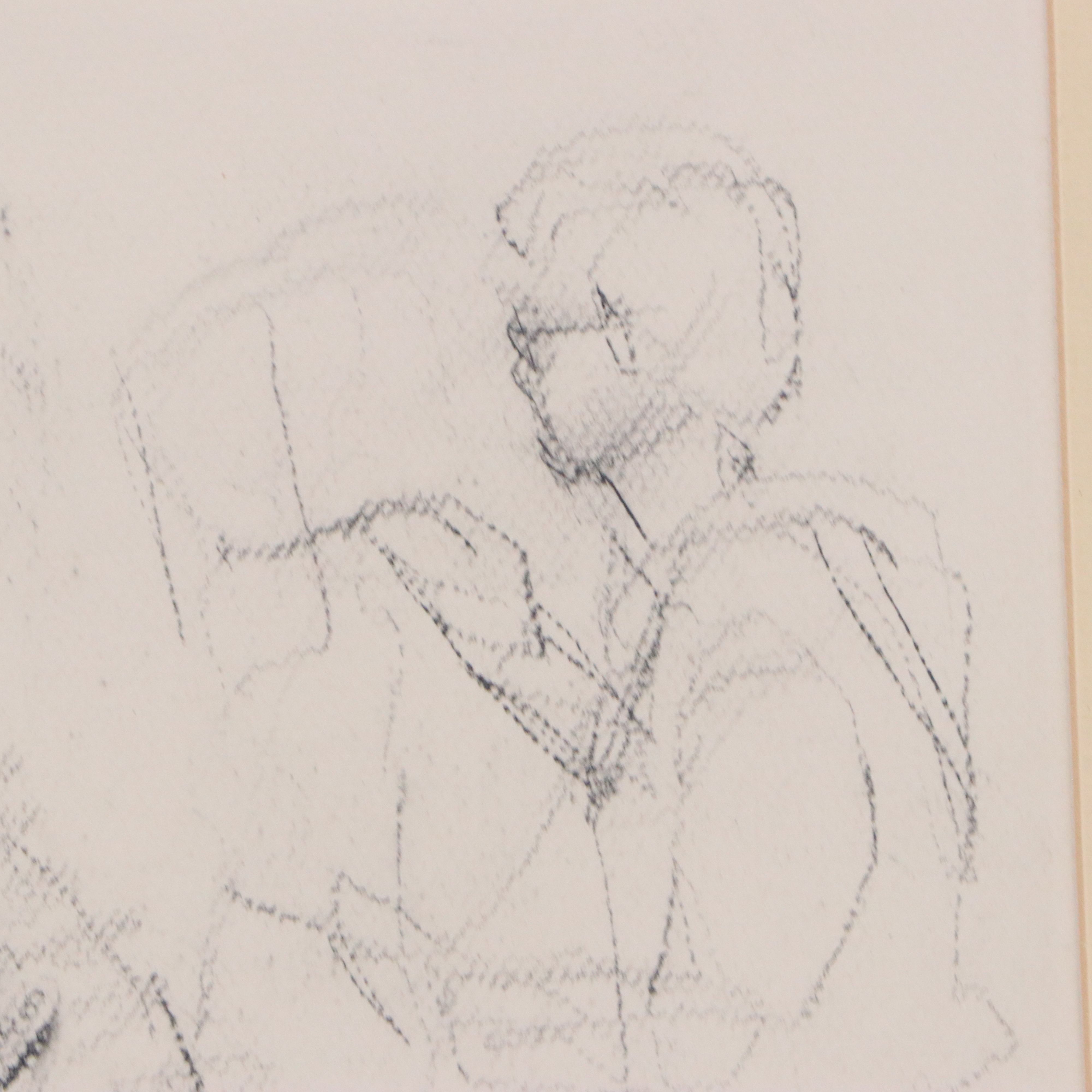 Daniel Sprick Charcoal and Pastel Drawing of Figure Studies