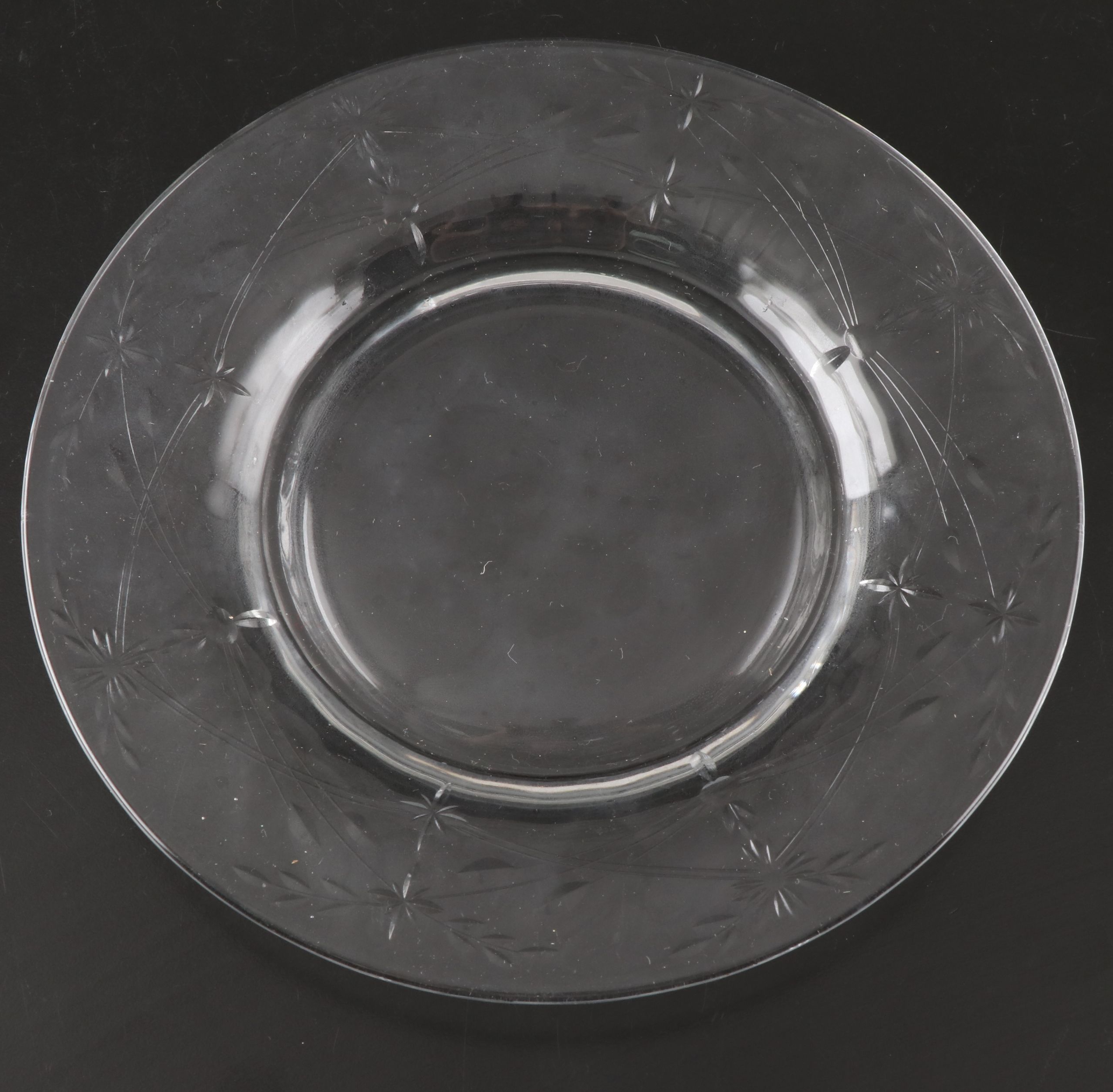 Fostoria "York" Glass Salad Plates and Champagne Coupes