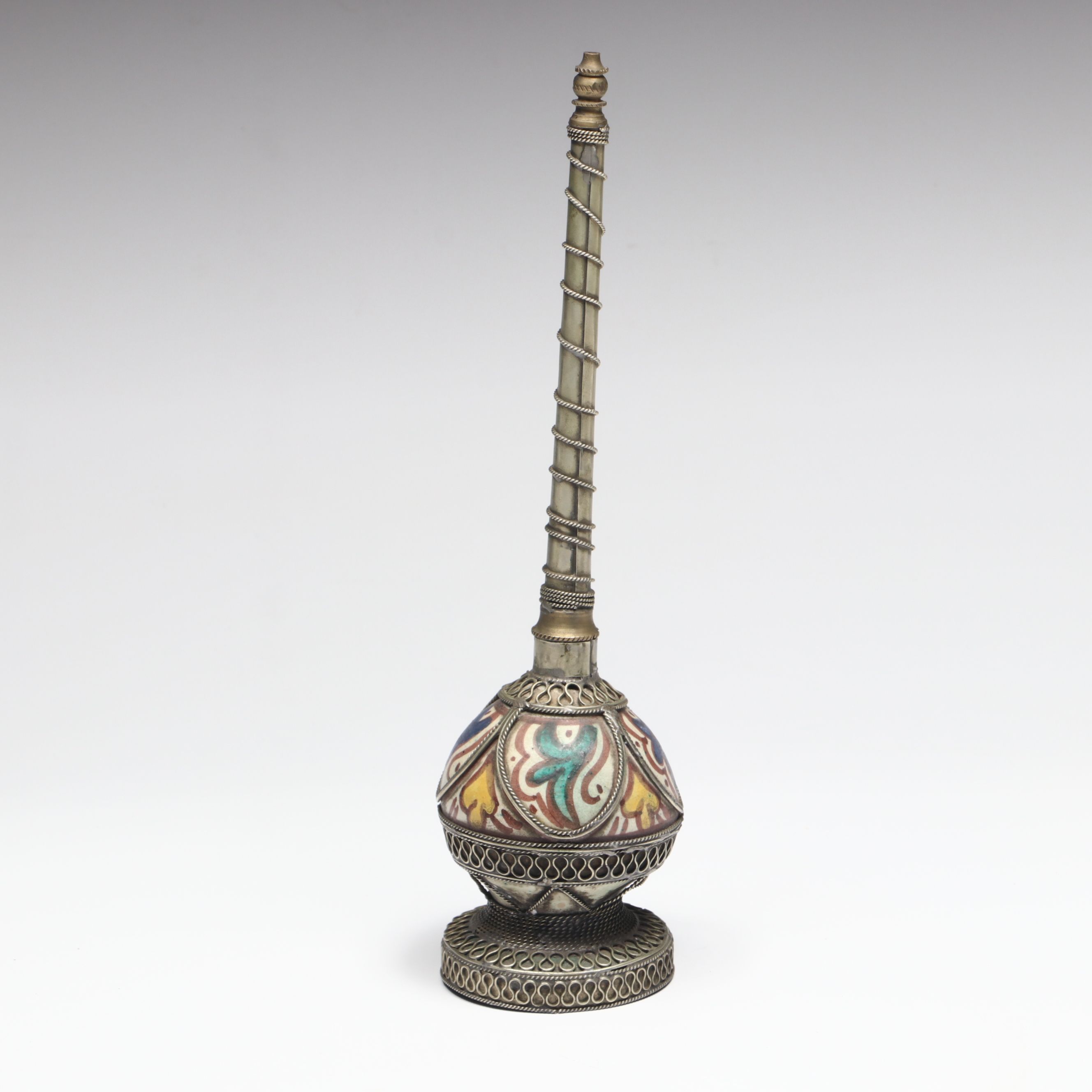 Ceramic and Metal Holy Water Sprinkling Bottle