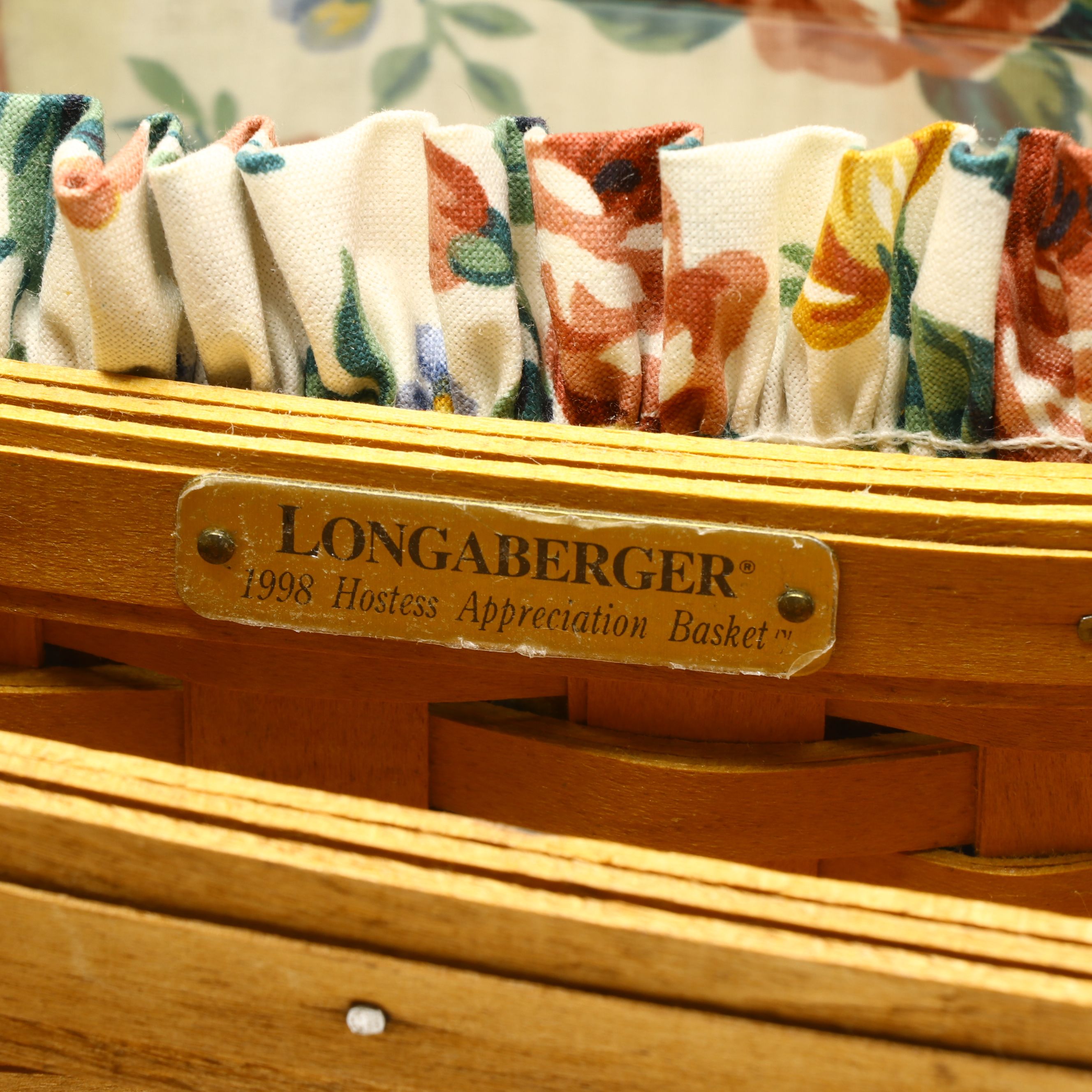Longaberger Handwoven Maple Baskets with Print