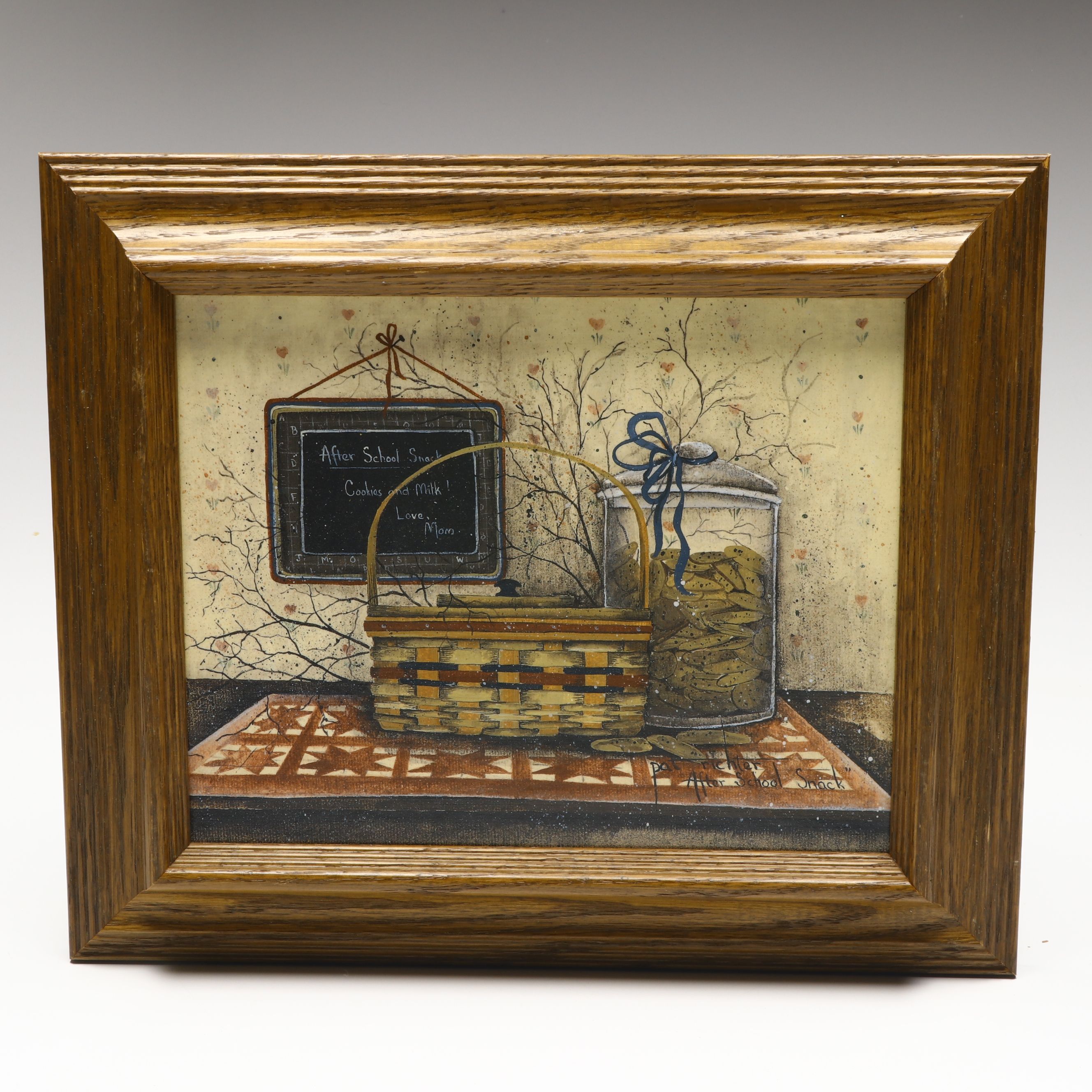 Longaberger Handwoven Maple Baskets with Print