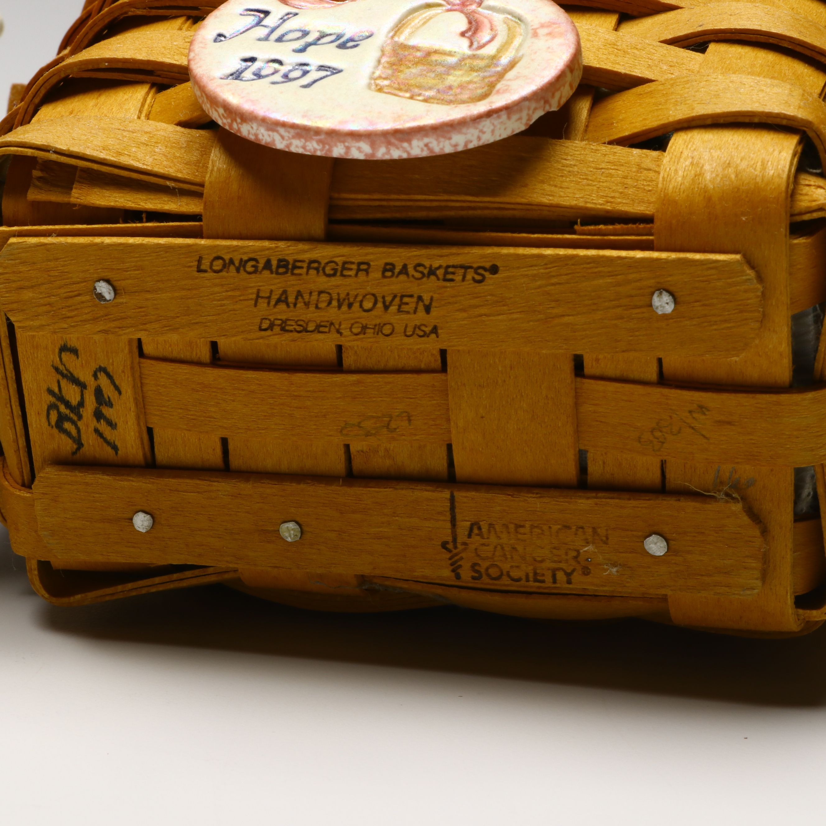 Longaberger Handwoven Maple Baskets with Print