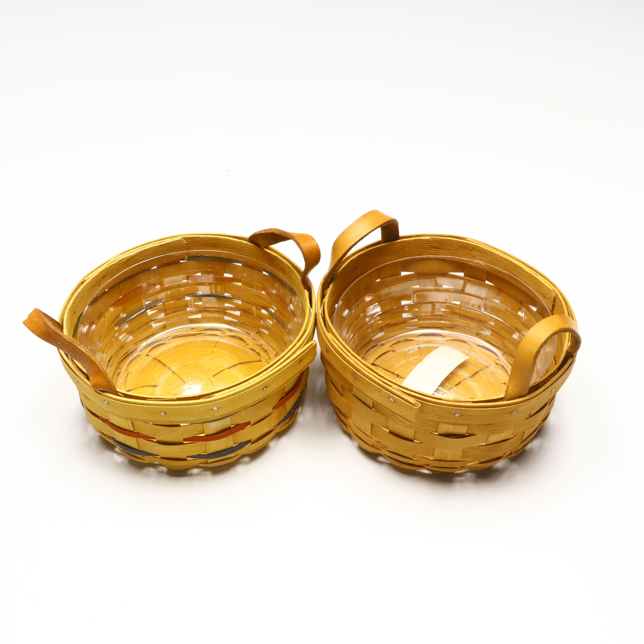 Longaberger Handwoven Maple Baskets with Print