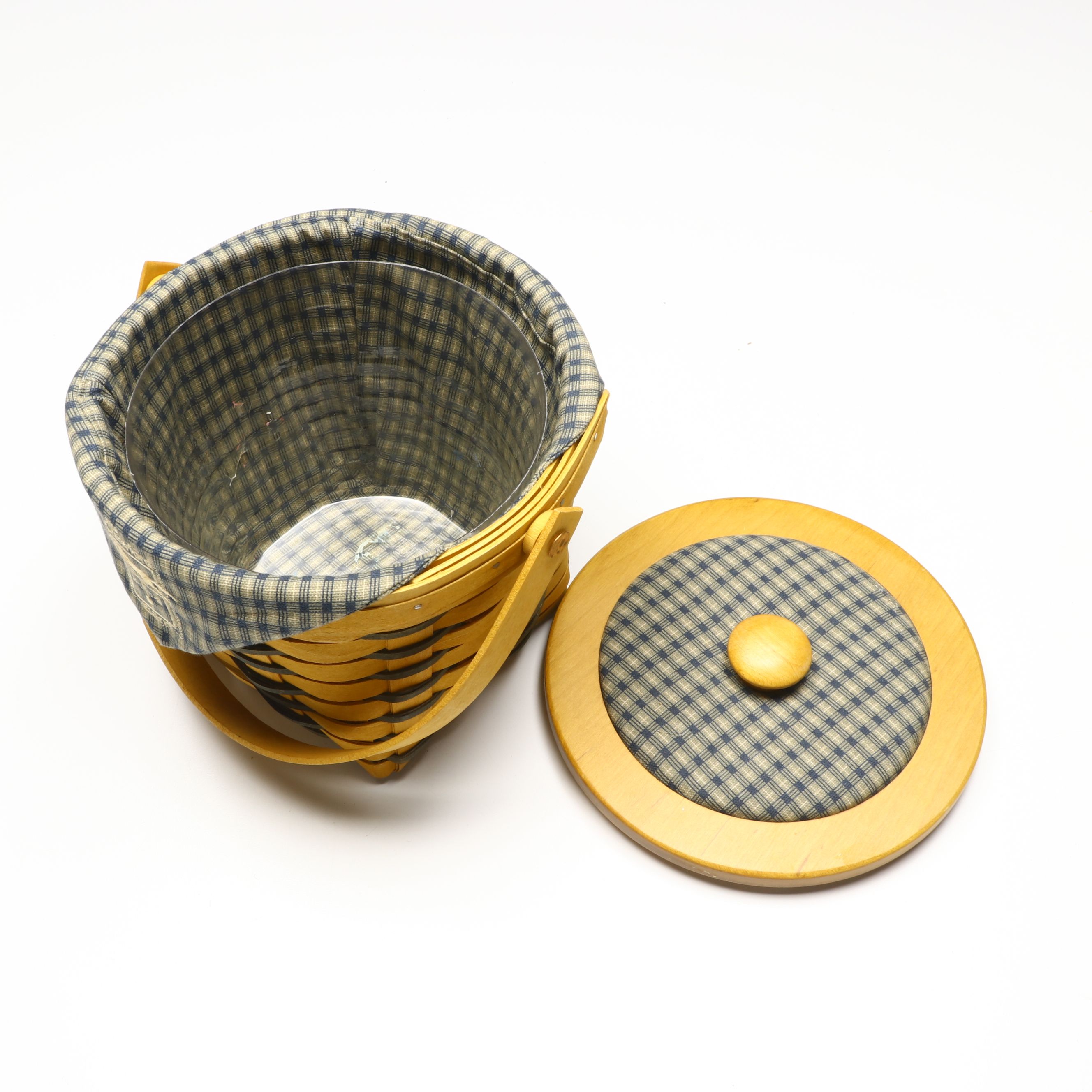 Longaberger Handwoven Maple Baskets with Print