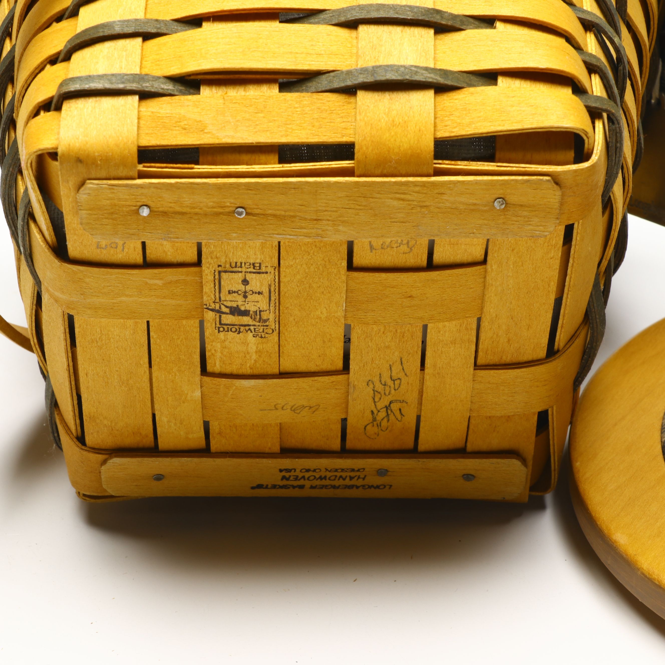 Longaberger Handwoven Maple Baskets with Print