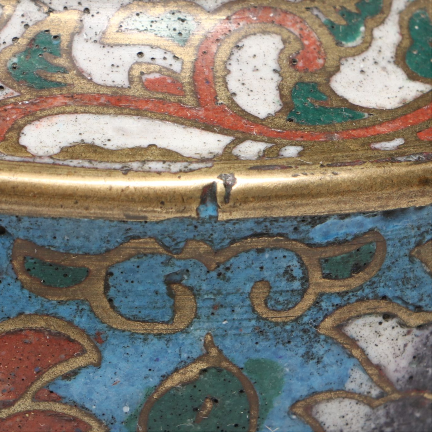 Japanese Cloisonné Enamel and Brass Incense Burner