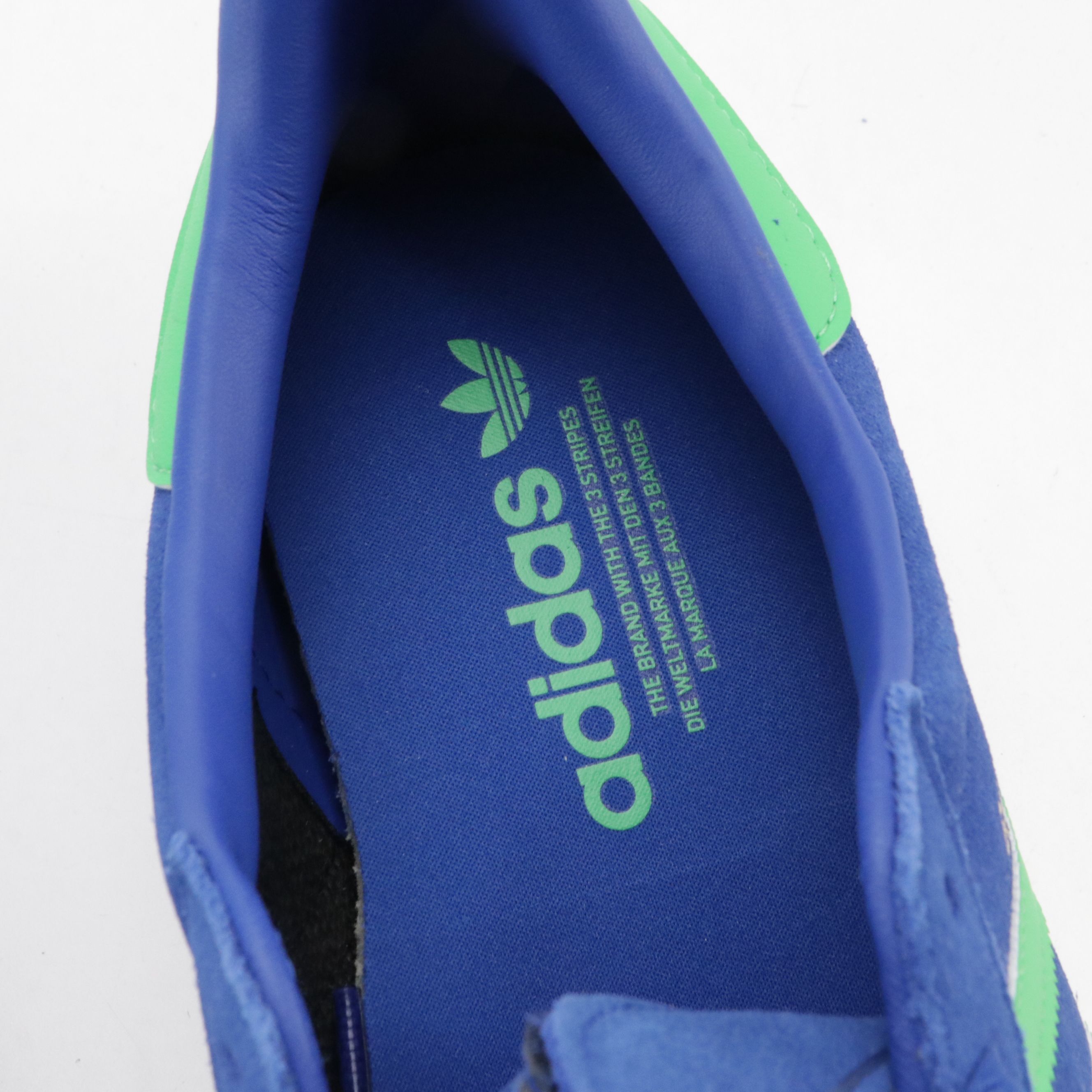 Men's Adidas Gazelle Sneakers in Royal Blue/Energy Green W/ Box & Retail Tag