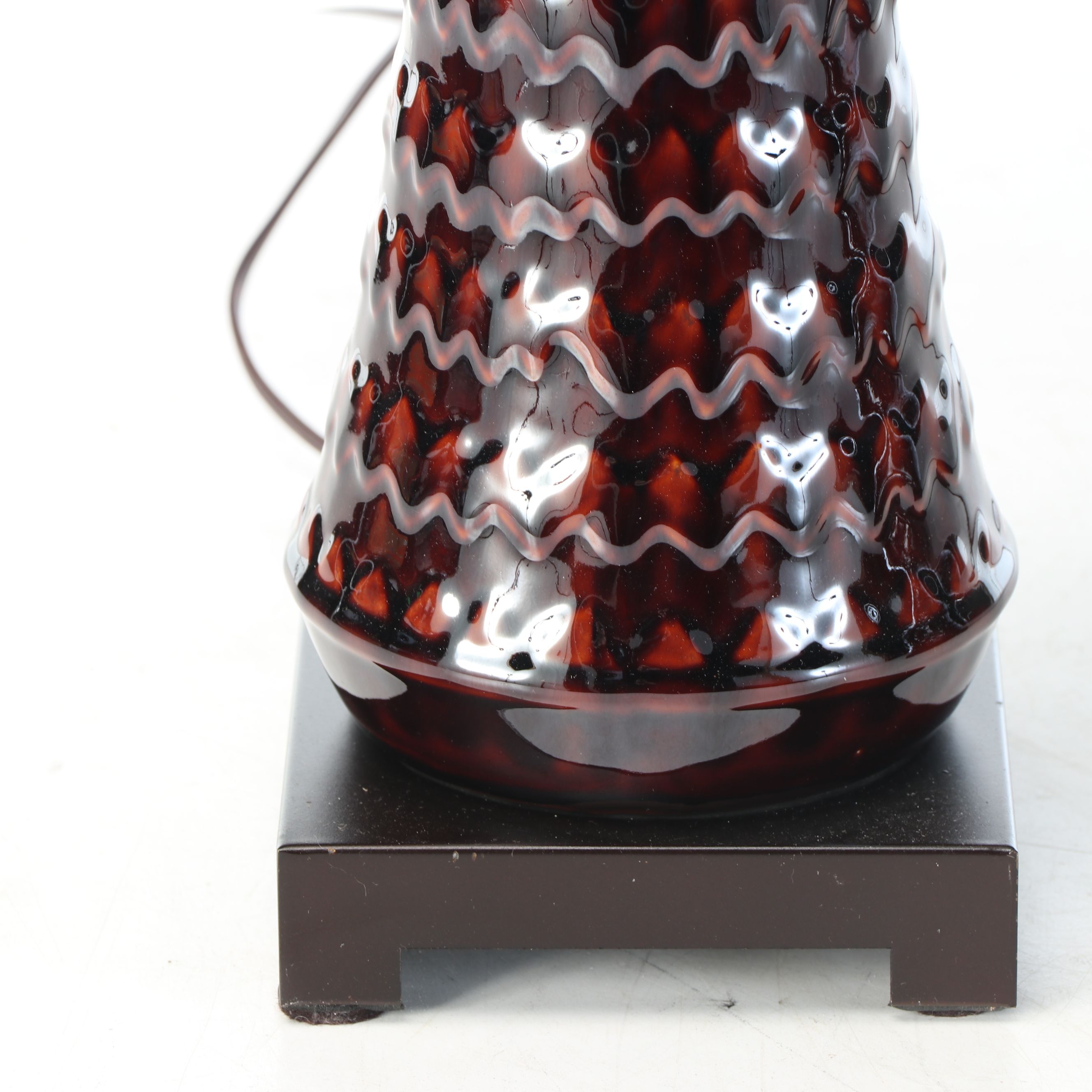 Uttermost "Cassian" Ceramic Table Lamps with Silk Drum Shades