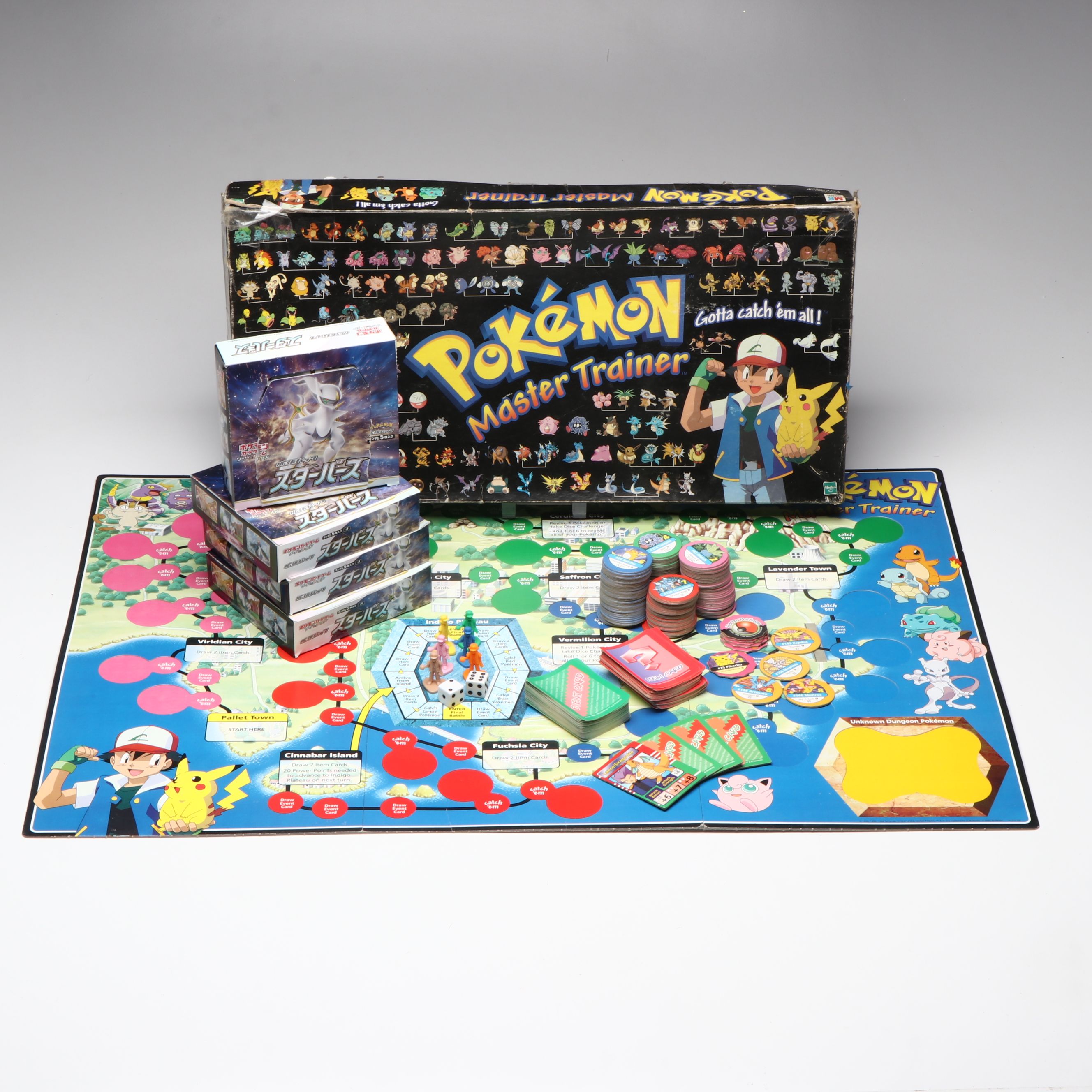 Pokémon Japanese Cards with Milton Bradley "Master Trainer" Board Game