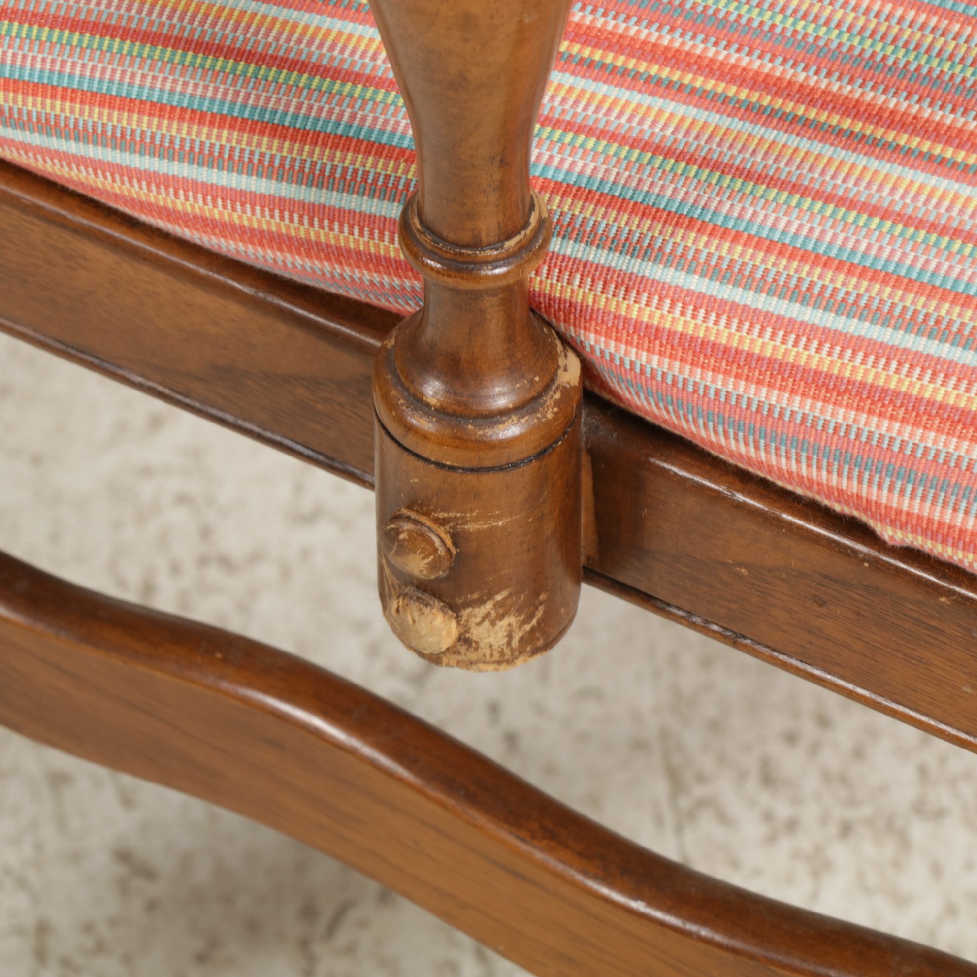 Drexel French Provincial Style Walnut Dining Table with Four Chairs