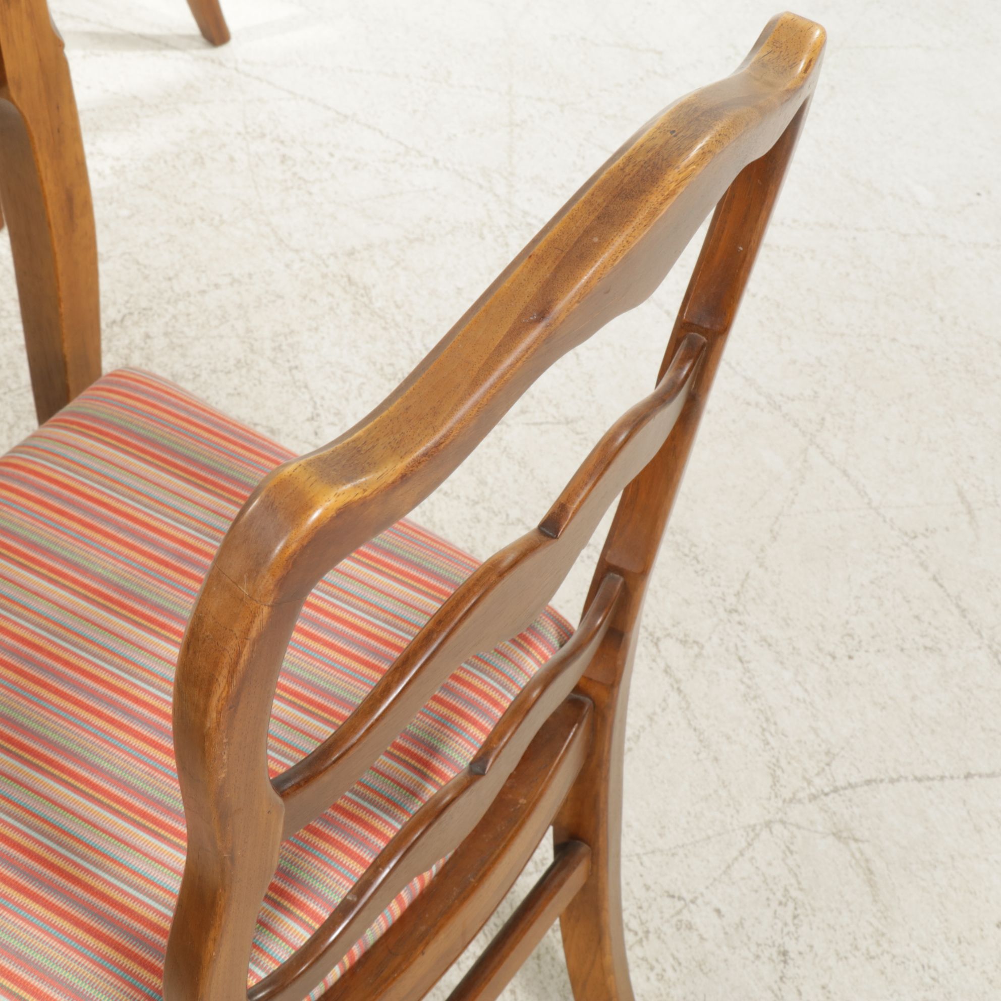 Drexel French Provincial Style Walnut Dining Table with Four Chairs