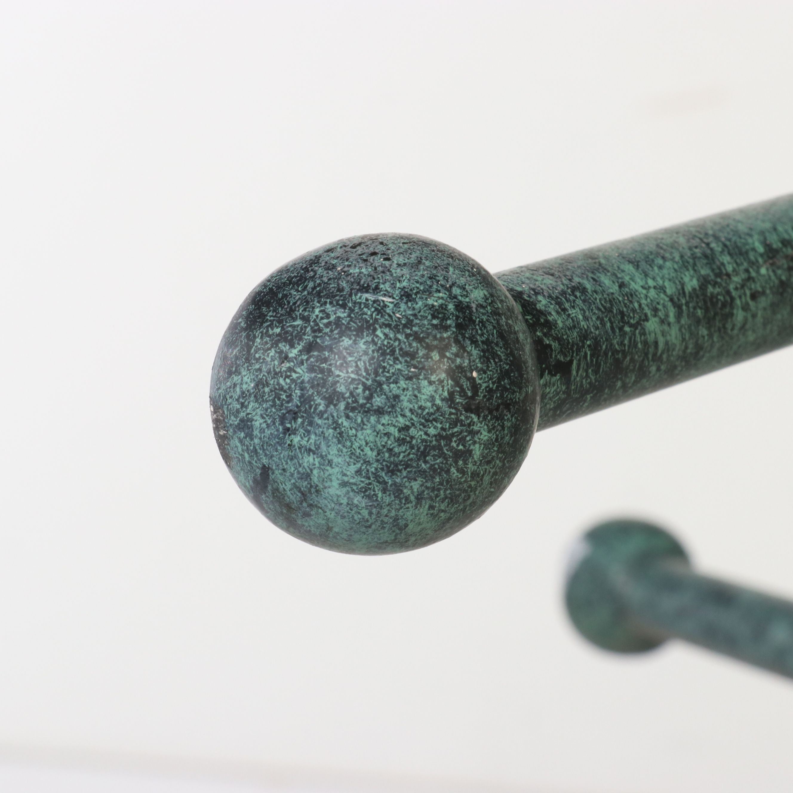 Vintage Verdigris Finish Metal Quilt or Towel Stand