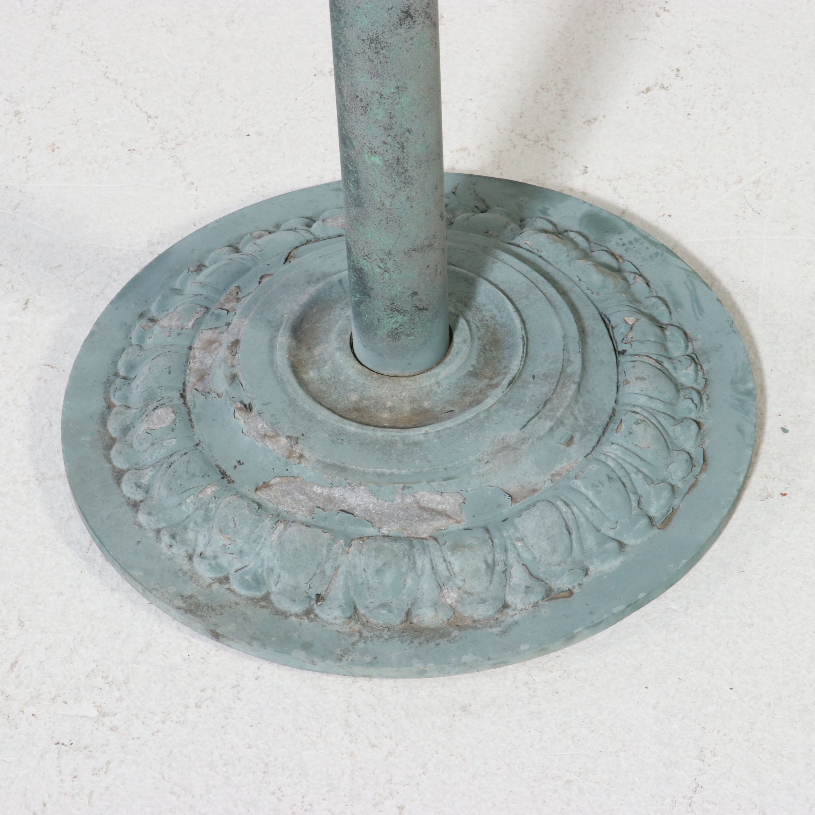 Vintage Verdigris Finish Metal Quilt or Towel Stand