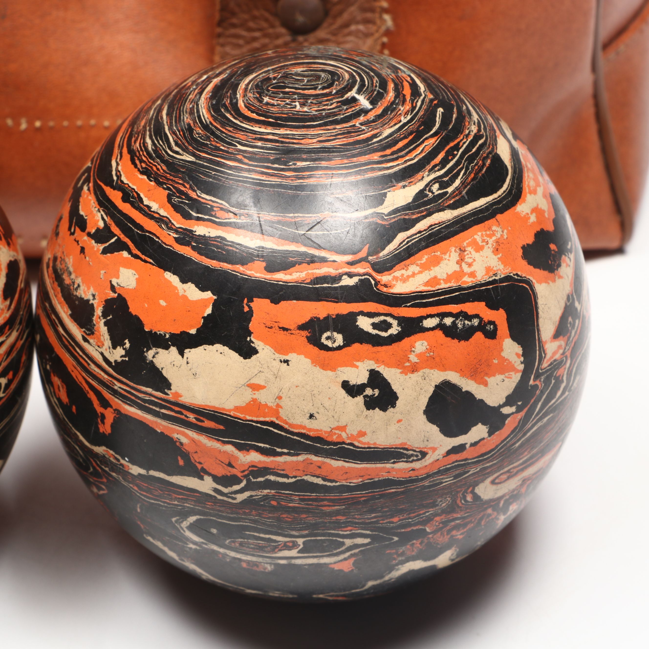 Leather Bowling Bag with Brunswick Marble Finish Bowling Balls