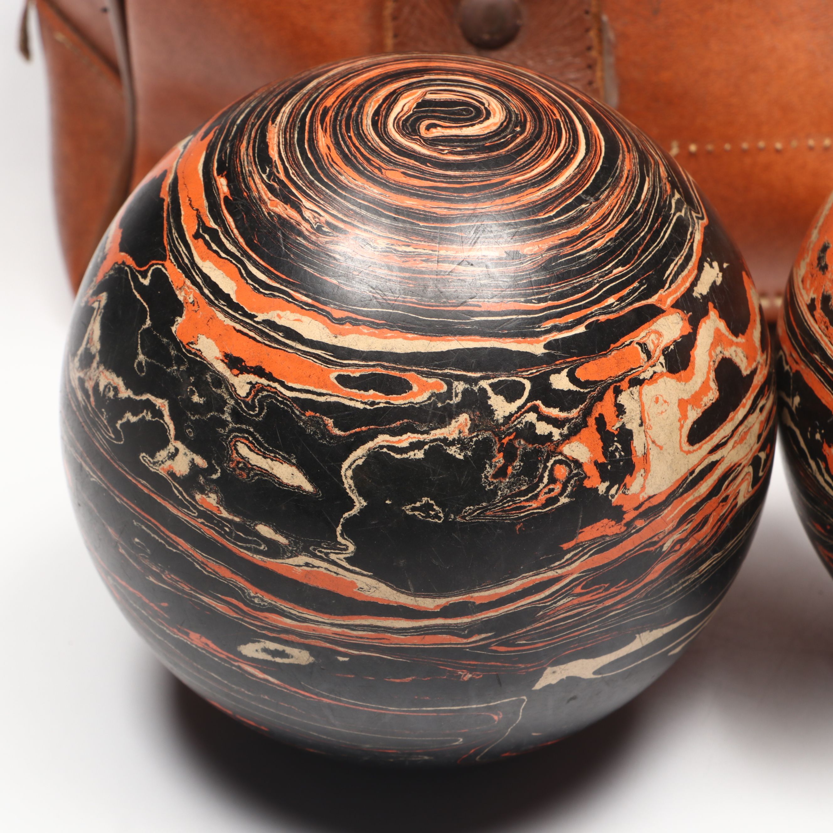 Leather Bowling Bag with Brunswick Marble Finish Bowling Balls