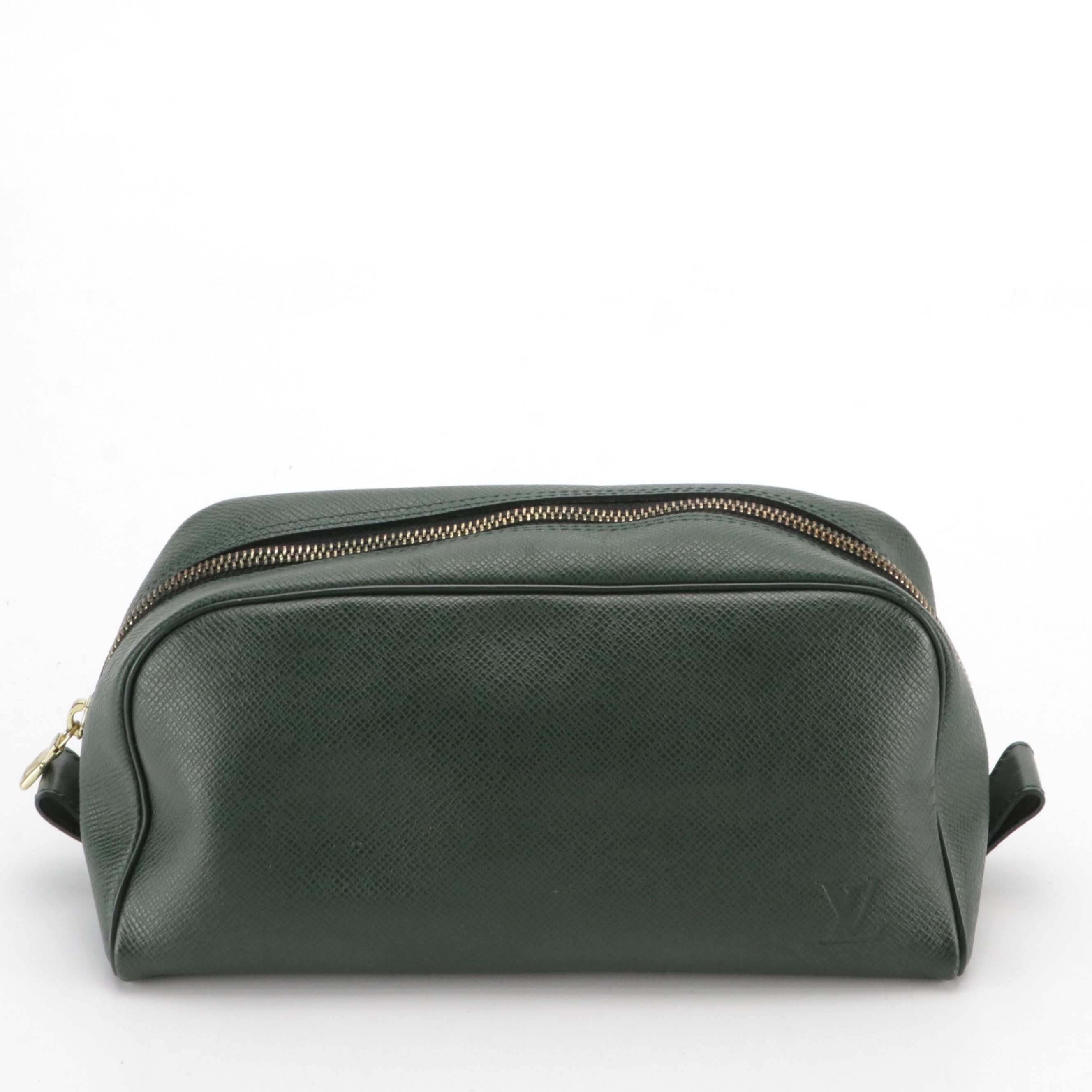 Louis Vuitton Palana Soft Toiletry Pouch in Dark Green Taïga Leather