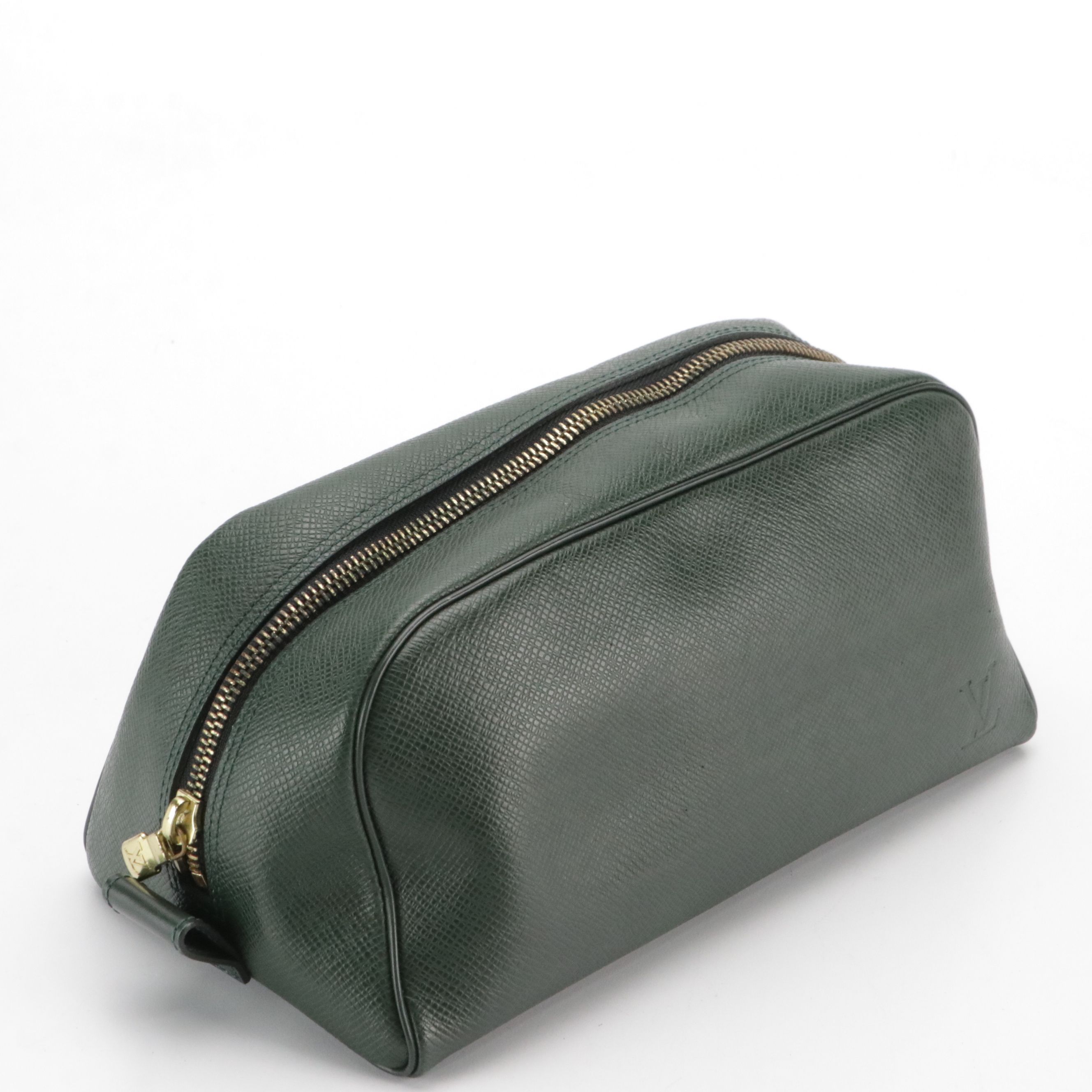 Louis Vuitton Palana Soft Toiletry Pouch in Dark Green Taïga Leather