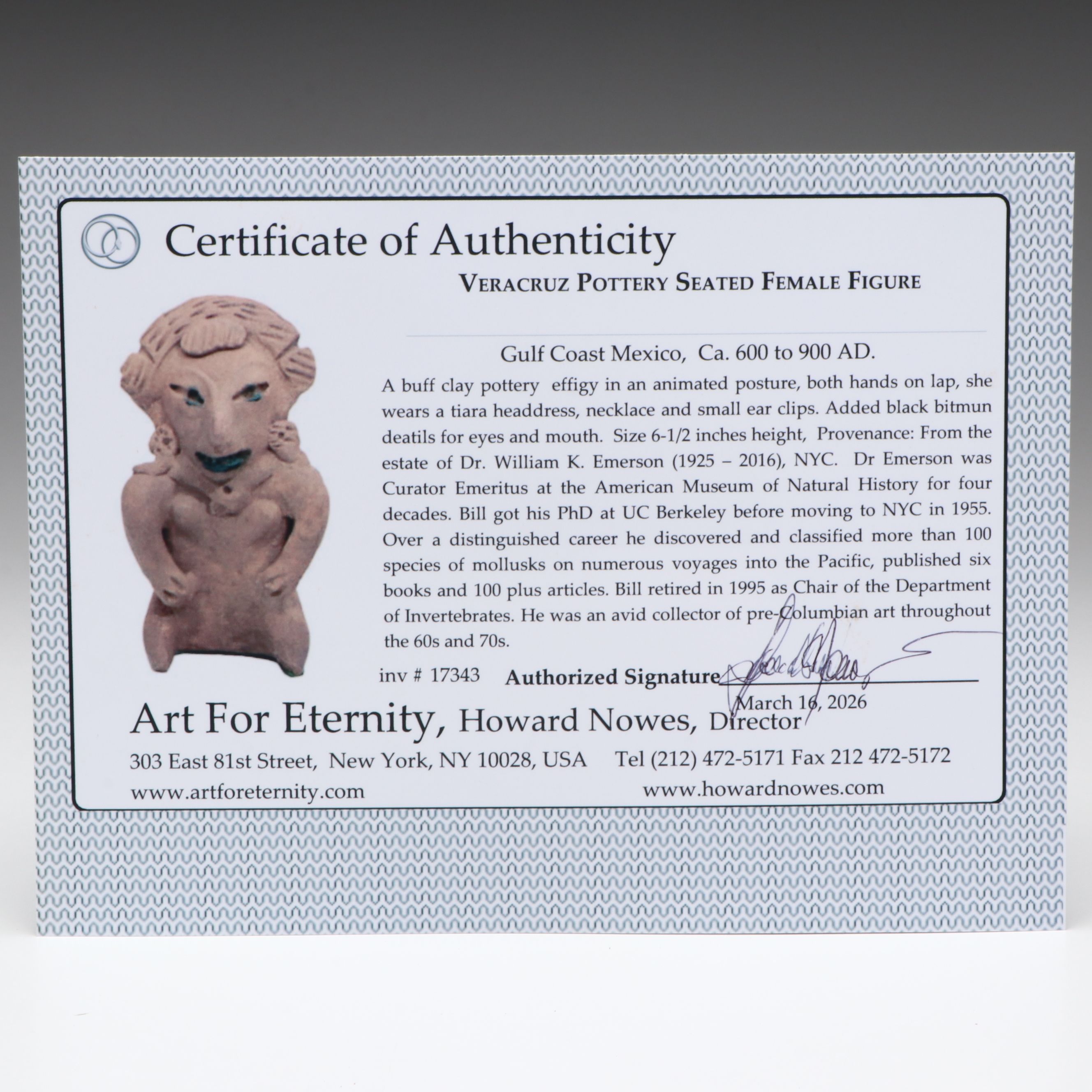 Veracruz Pottery Seated Female Figure, Circa 600–900 CE