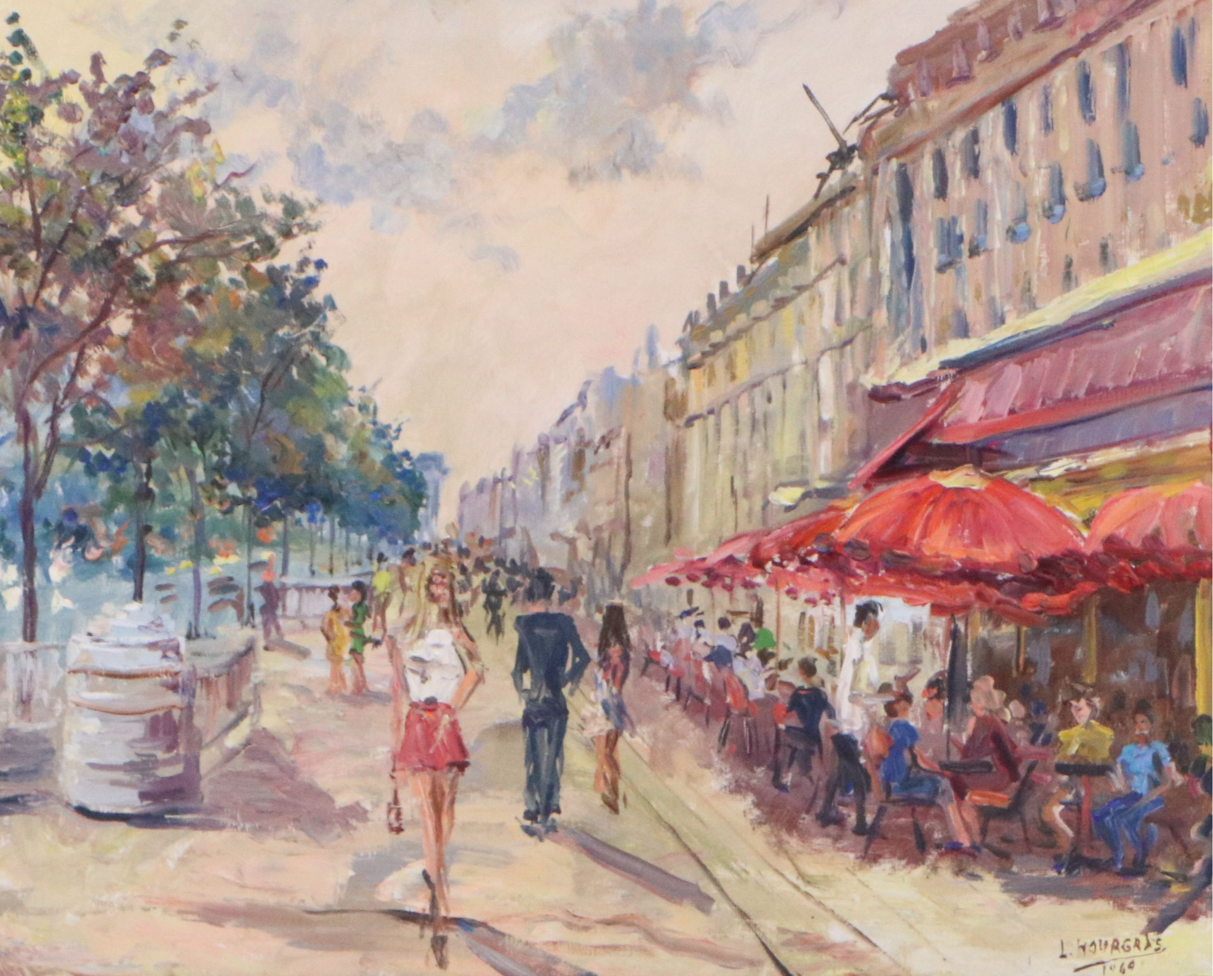 Luis Hourgras Oil Painting "Paris," 1969