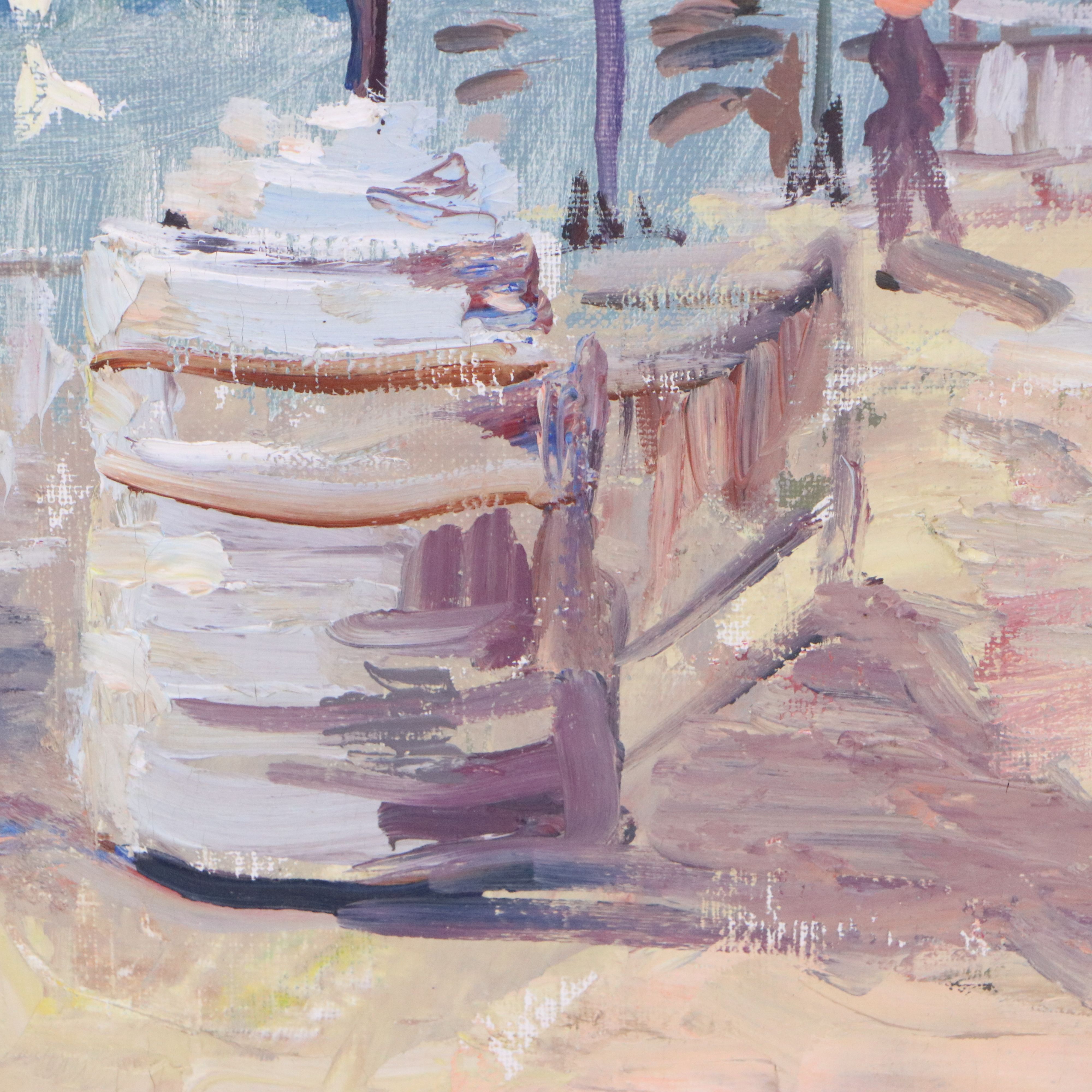 Luis Hourgras Oil Painting "Paris," 1969