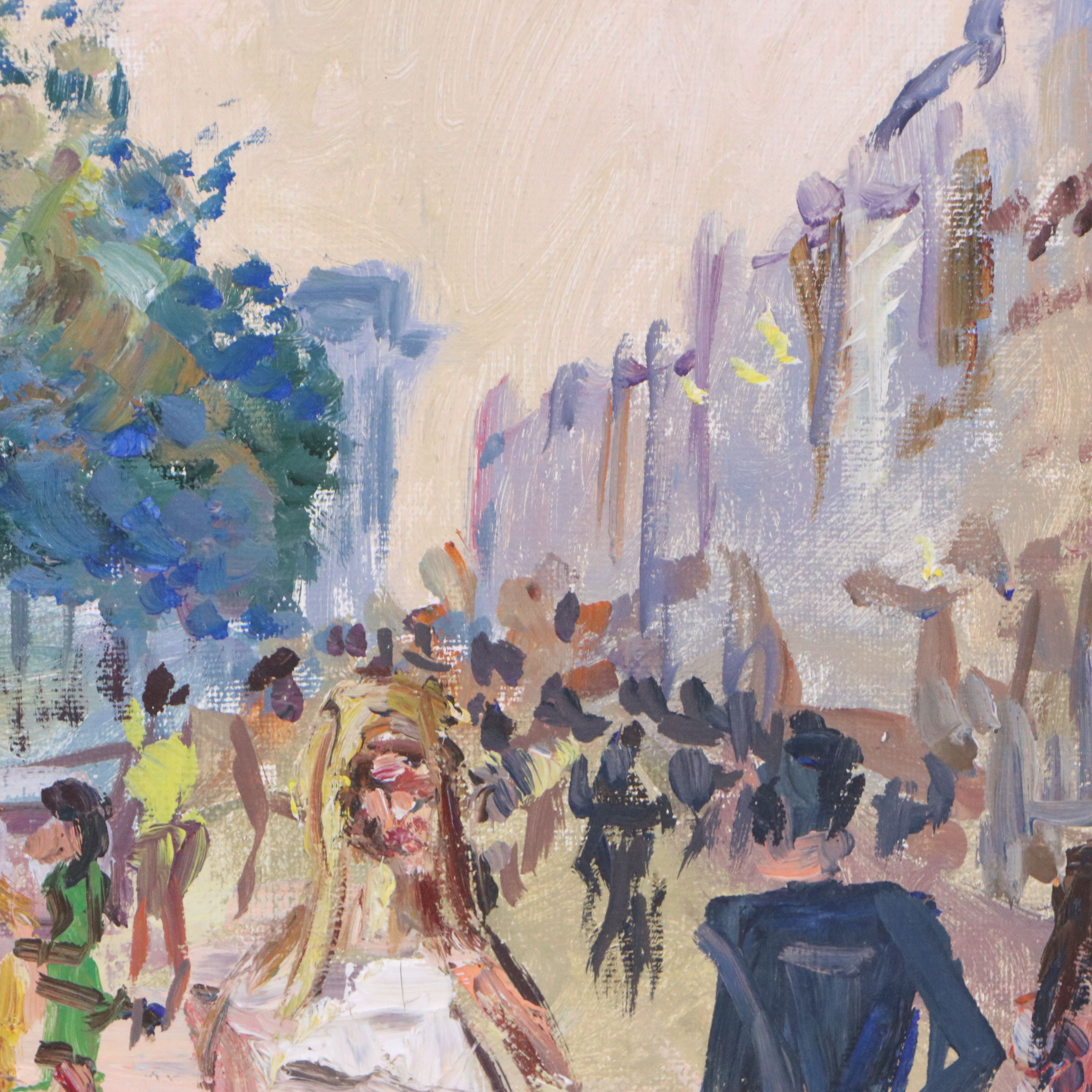 Luis Hourgras Oil Painting "Paris," 1969