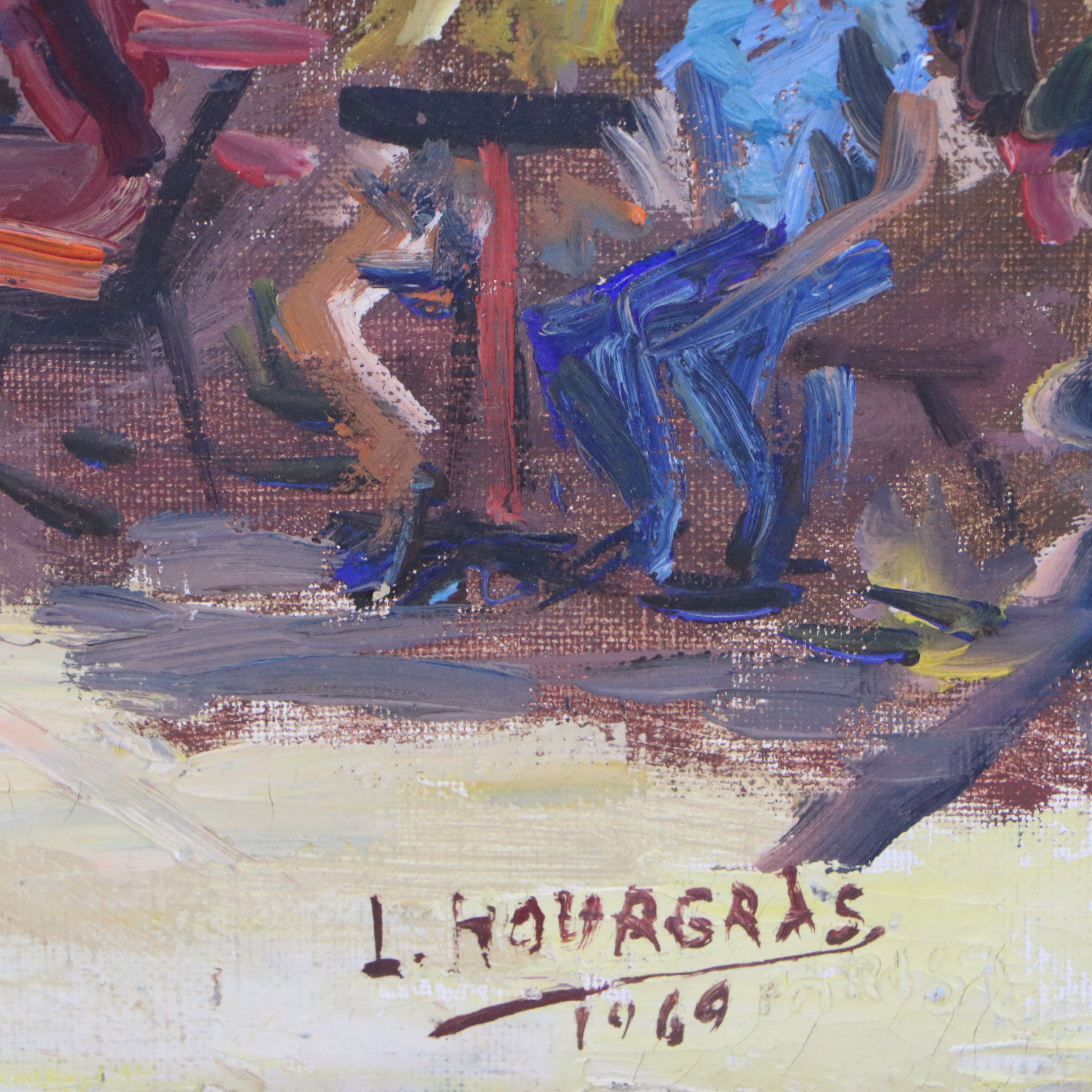 Luis Hourgras Oil Painting "Paris," 1969