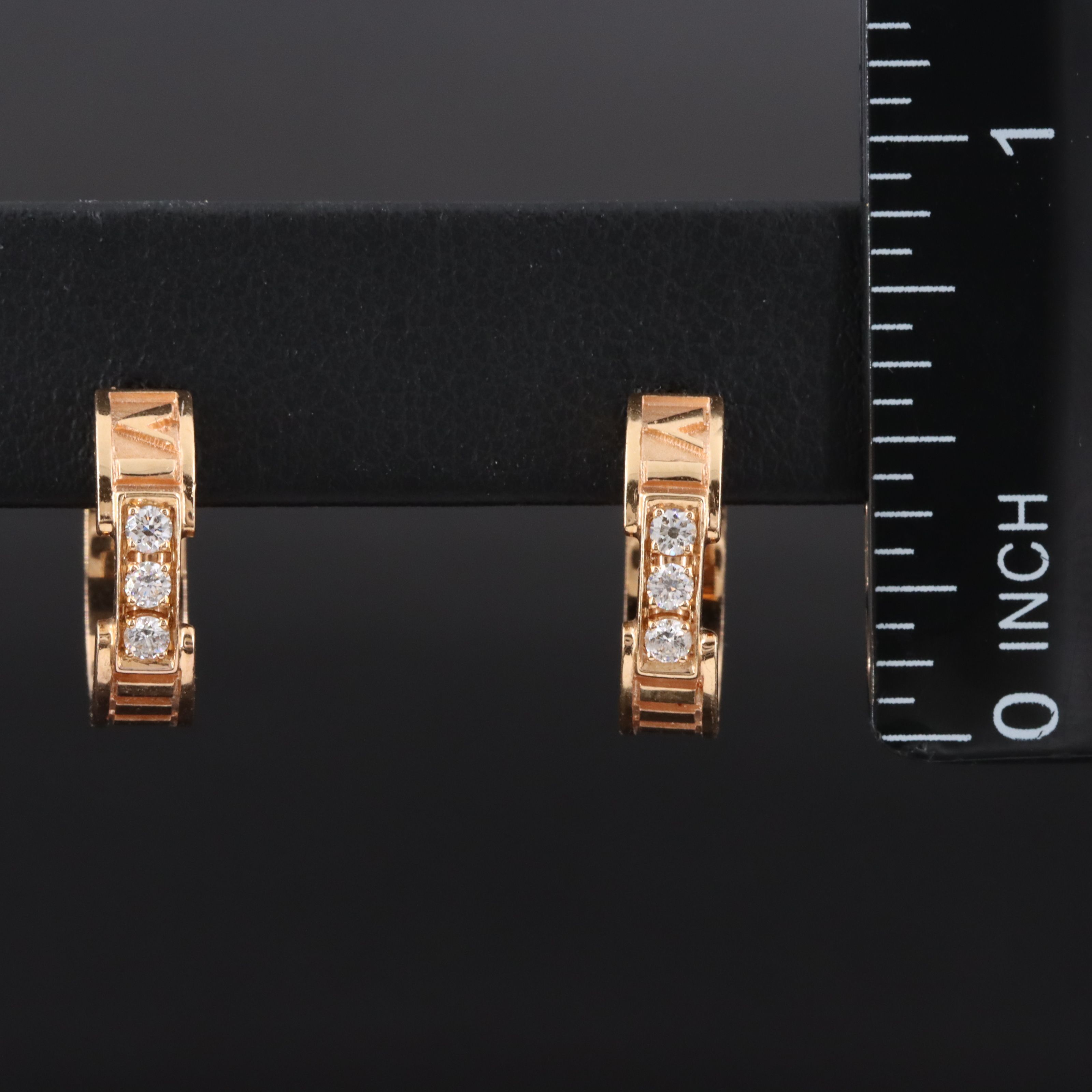 Tiffany & Co. Atlas 18K Rose Gold Diamond Hoop Earrings