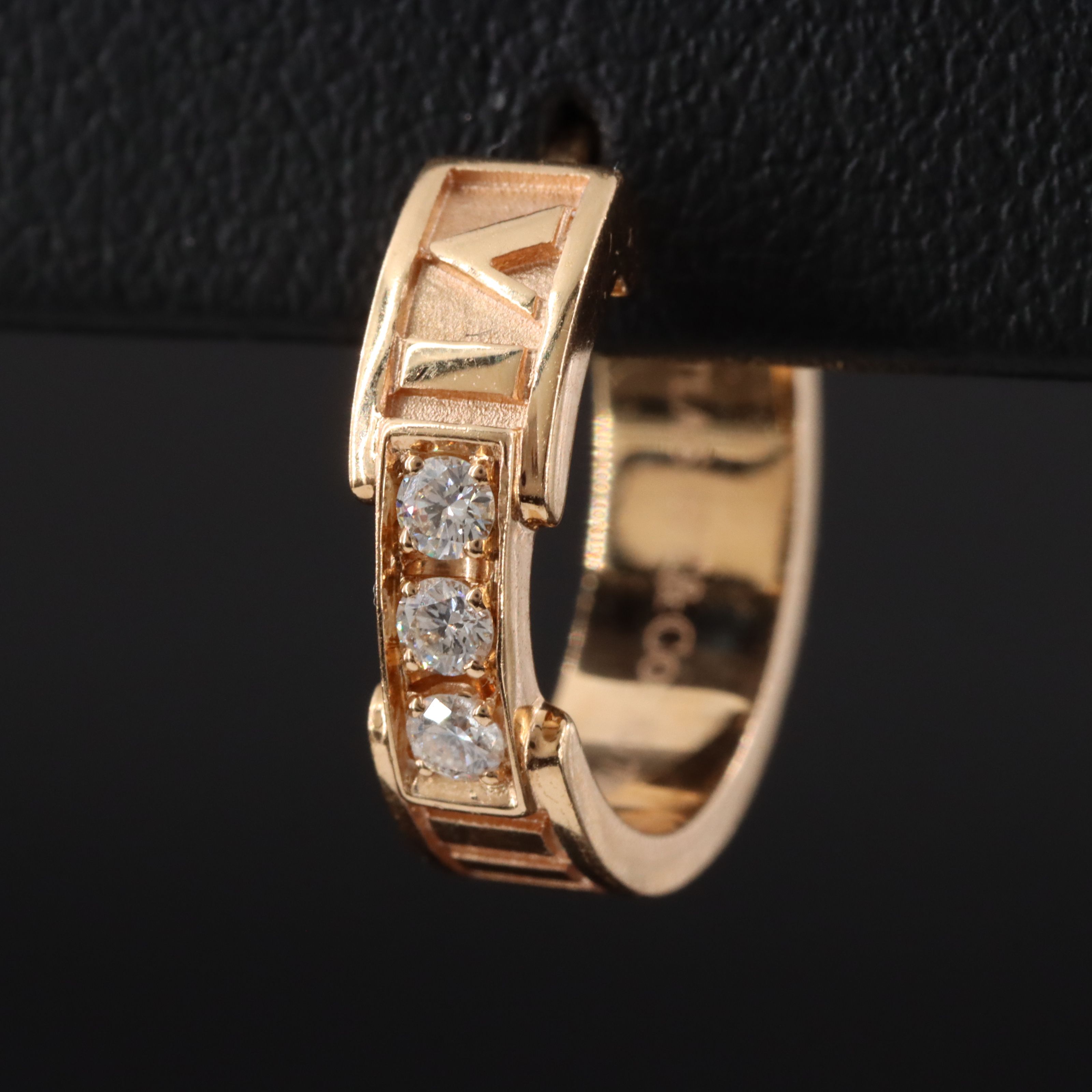 Tiffany & Co. Atlas 18K Rose Gold Diamond Hoop Earrings