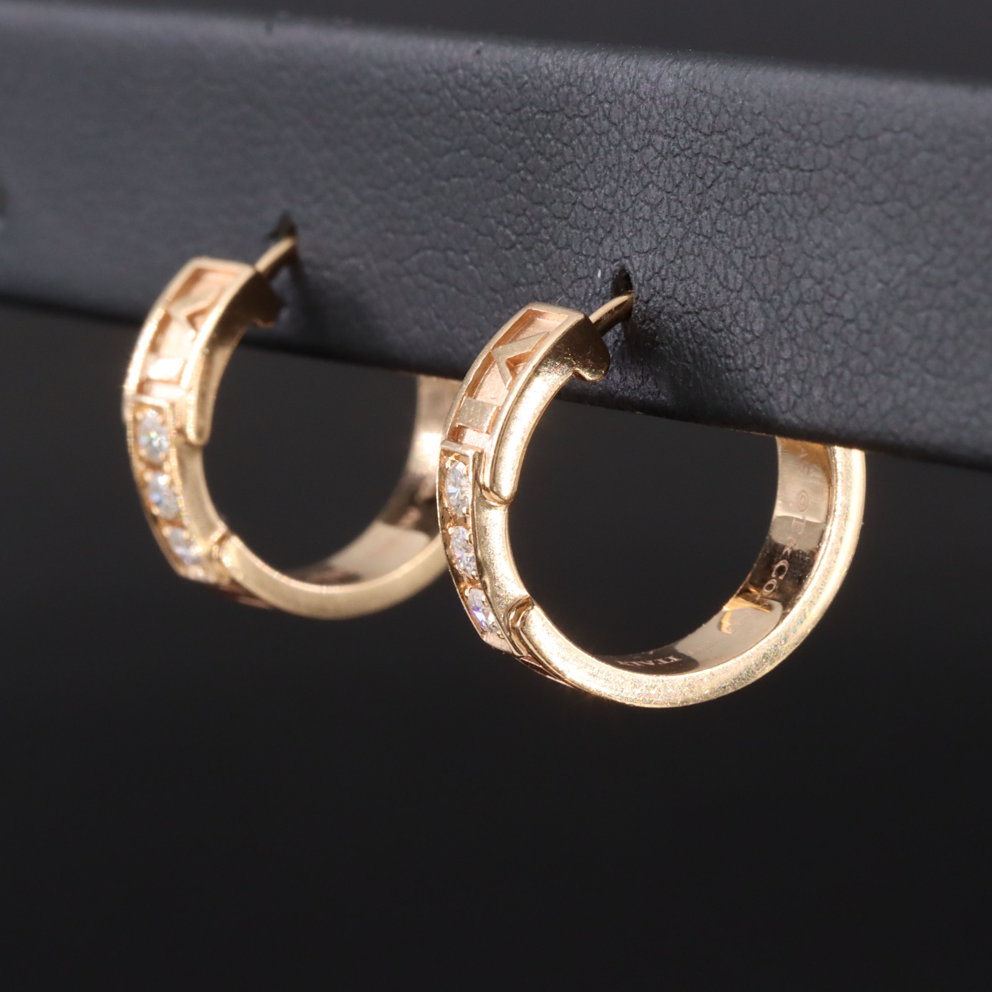 Tiffany & Co. Atlas 18K Rose Gold Diamond Hoop Earrings