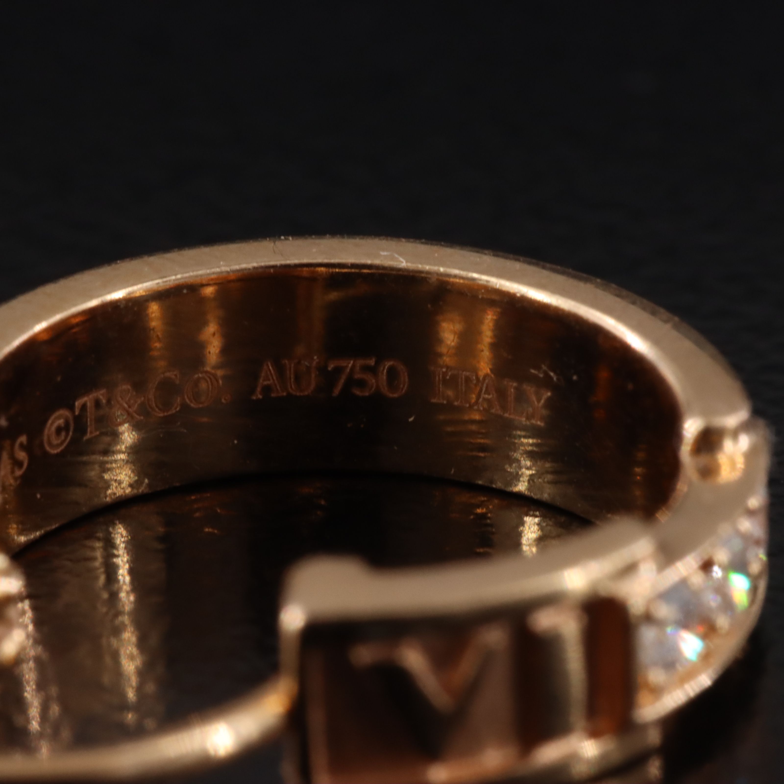 Tiffany & Co. Atlas 18K Rose Gold Diamond Hoop Earrings