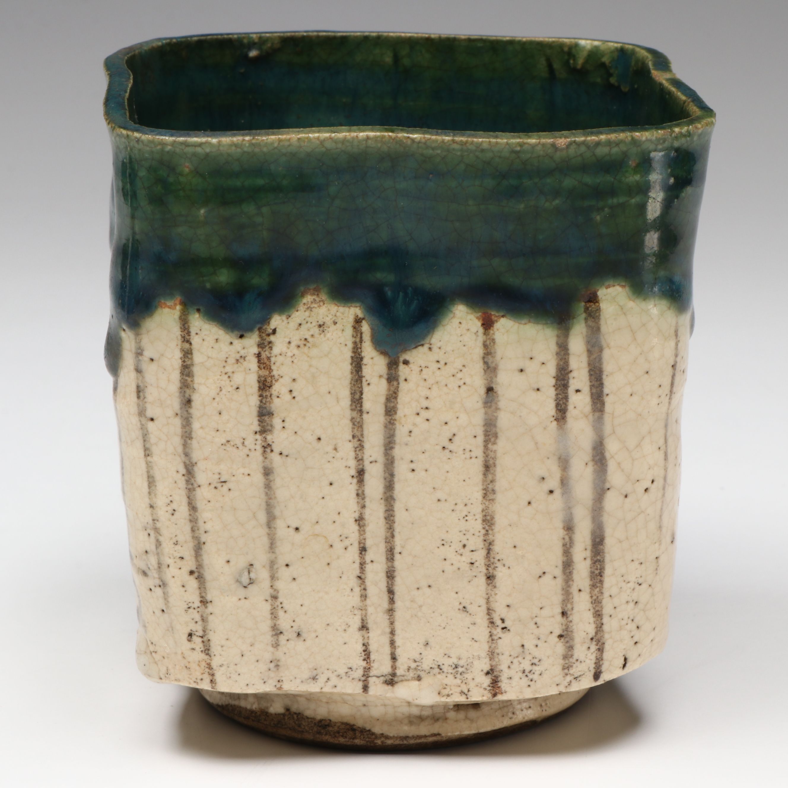 Japanese Studio Ceramic Tea Bowl and Wall Plate, 20th Century