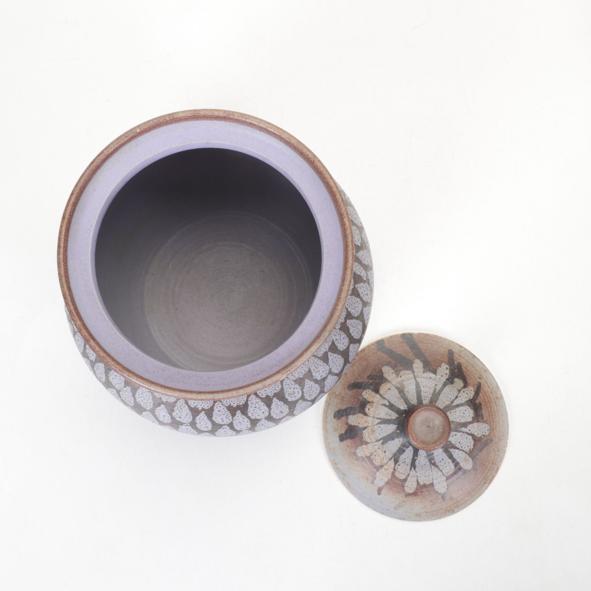 Artisan Wheel-Thrown Pottery Cookie Jar, Bowl, and Pitcher with Denby Ashtray