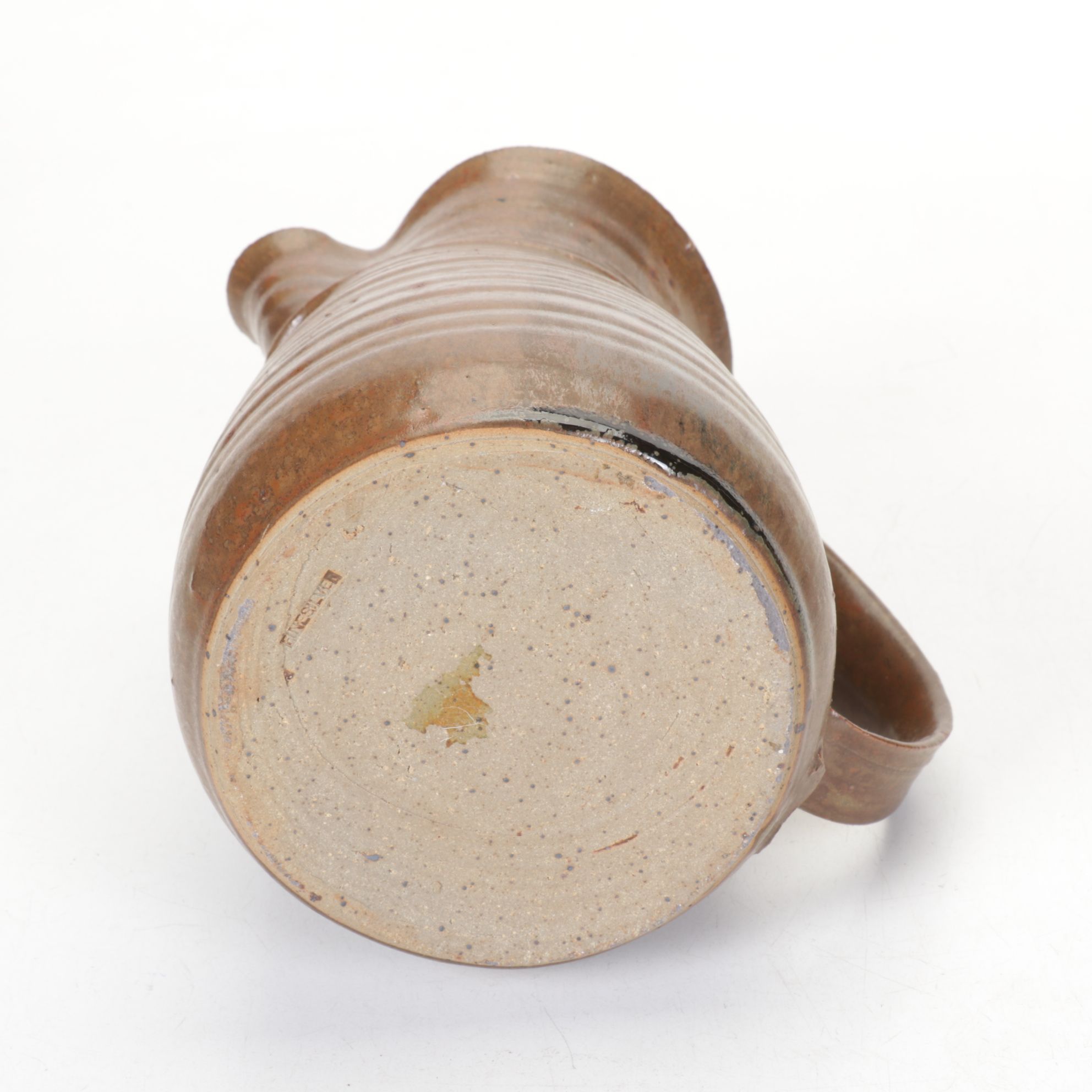 Artisan Wheel-Thrown Pottery Cookie Jar, Bowl, and Pitcher with Denby Ashtray