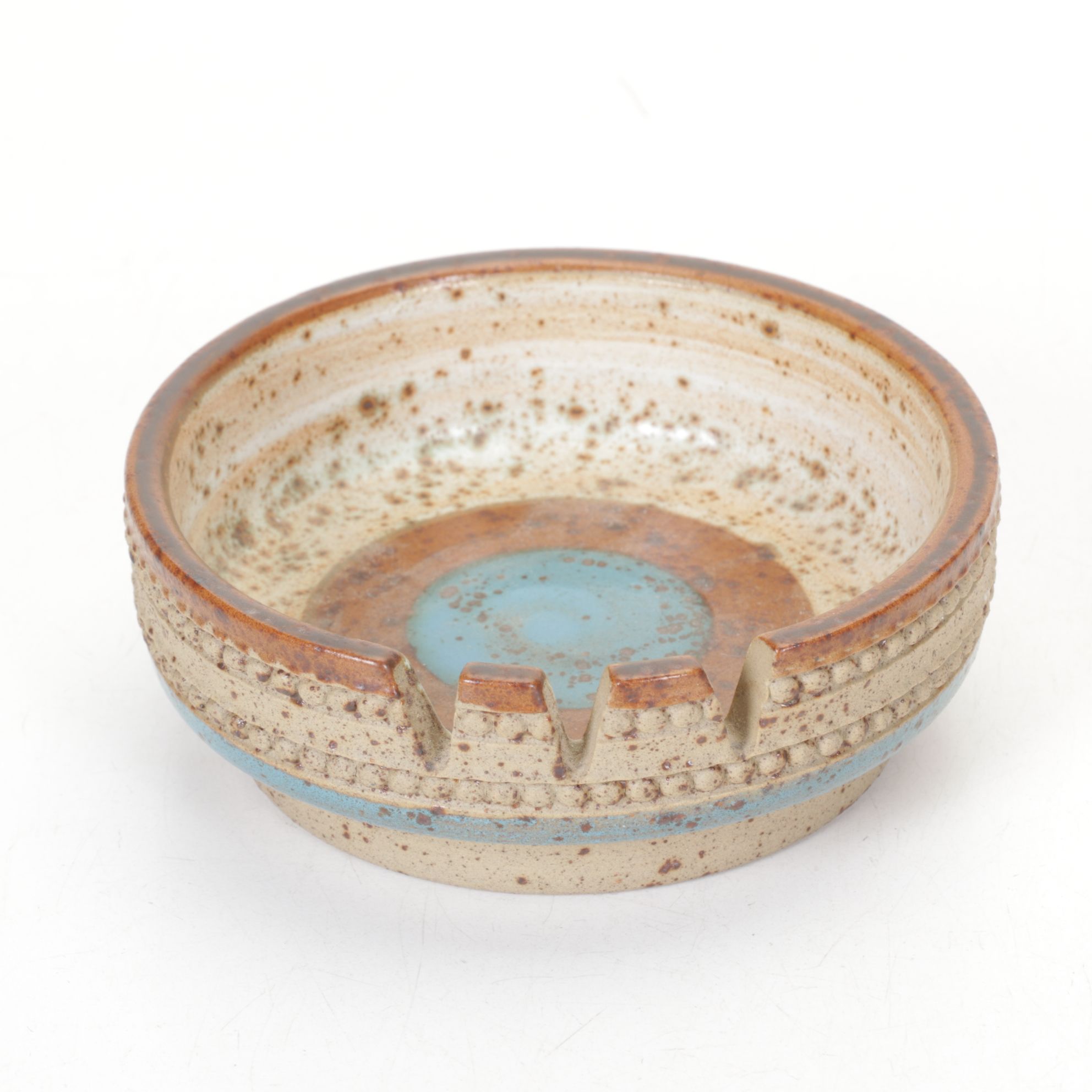 Artisan Wheel-Thrown Pottery Cookie Jar, Bowl, and Pitcher with Denby Ashtray