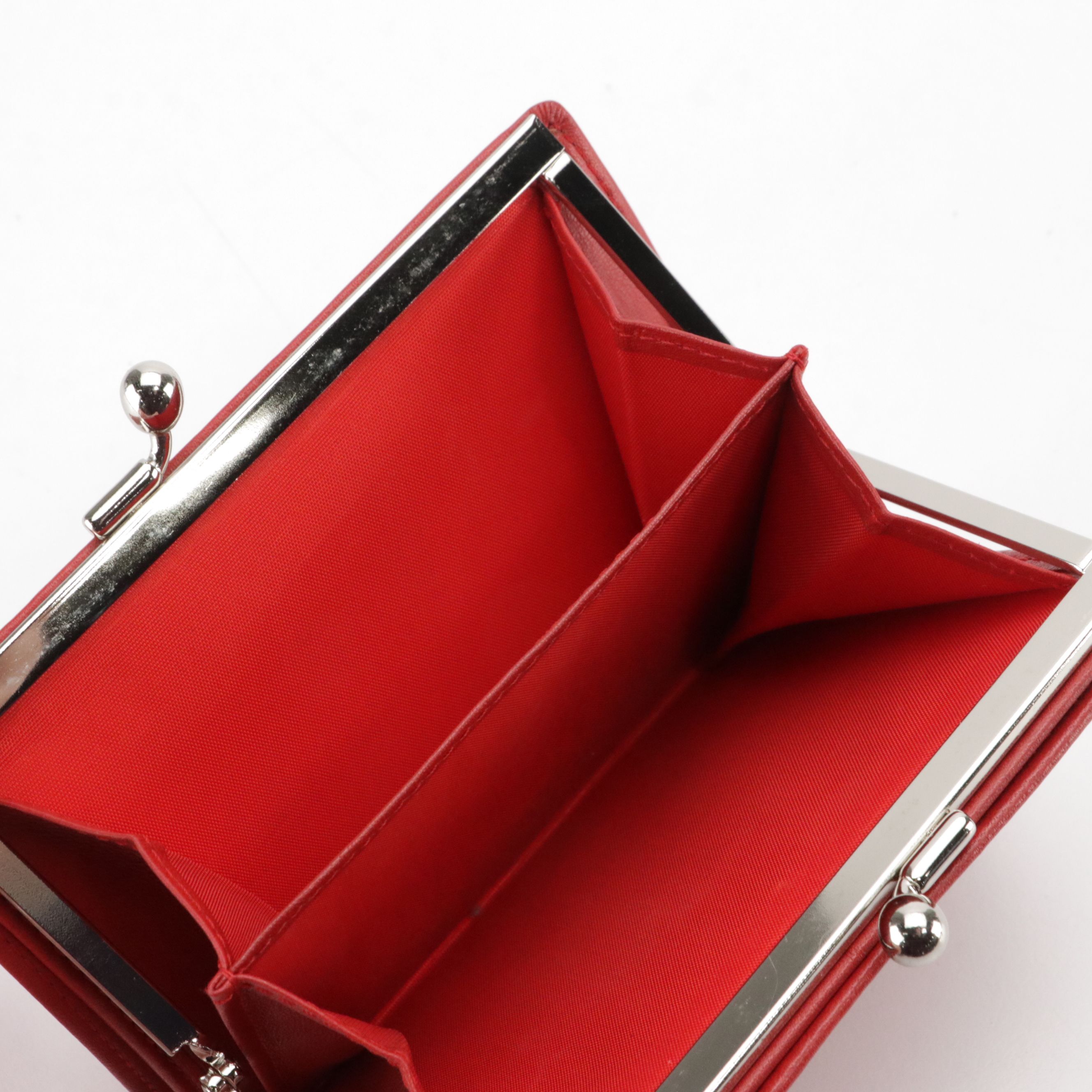 Valentino Compact Bifold Wallet in Red Leather with Box