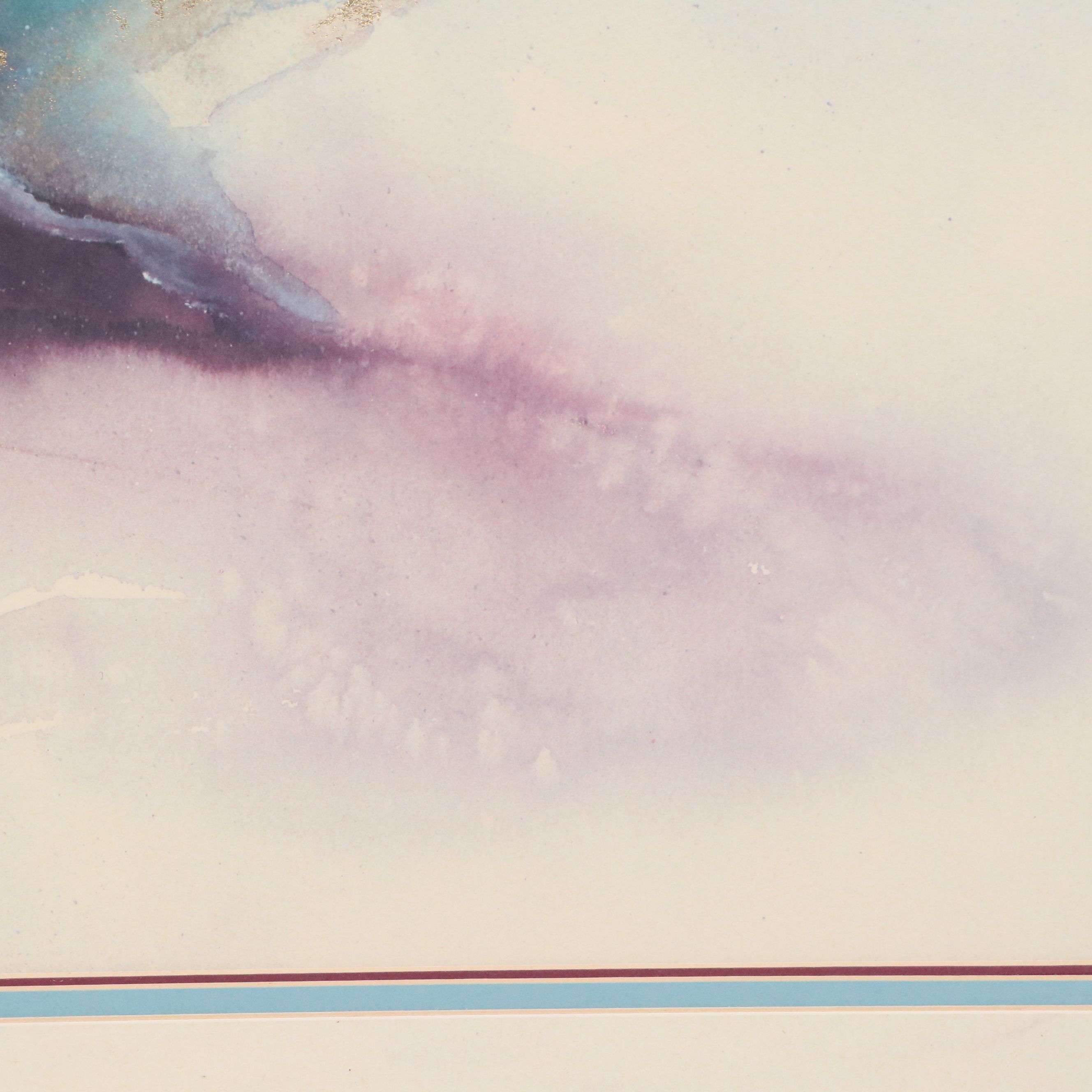 Abstract Offset Lithograph with Gold Embellishments After Deirdre Heller