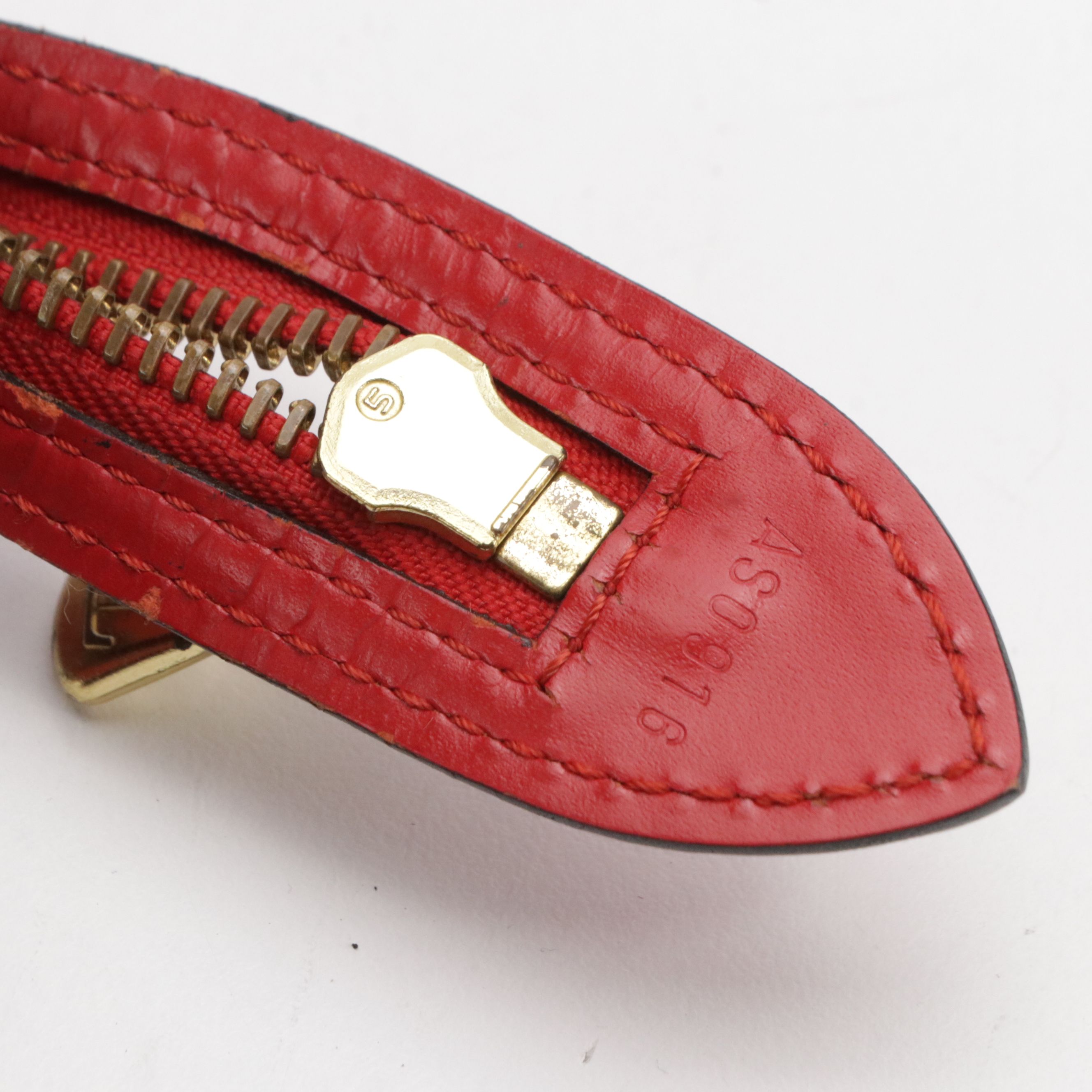 Louis Vuitton Saint Jacques GM Shoulder Bag in Red Epi and Smooth Leather