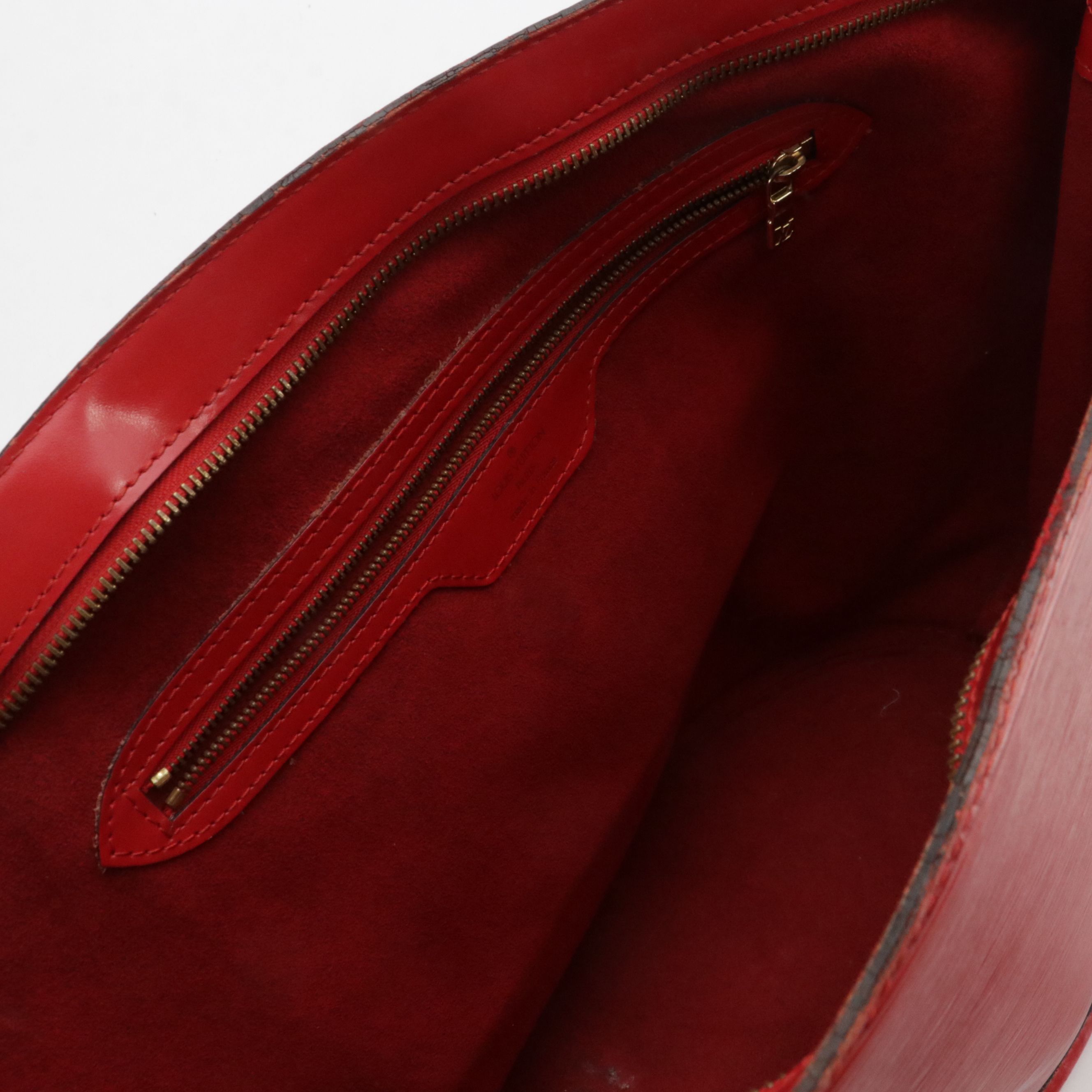 Louis Vuitton Saint Jacques GM Shoulder Bag in Red Epi and Smooth Leather