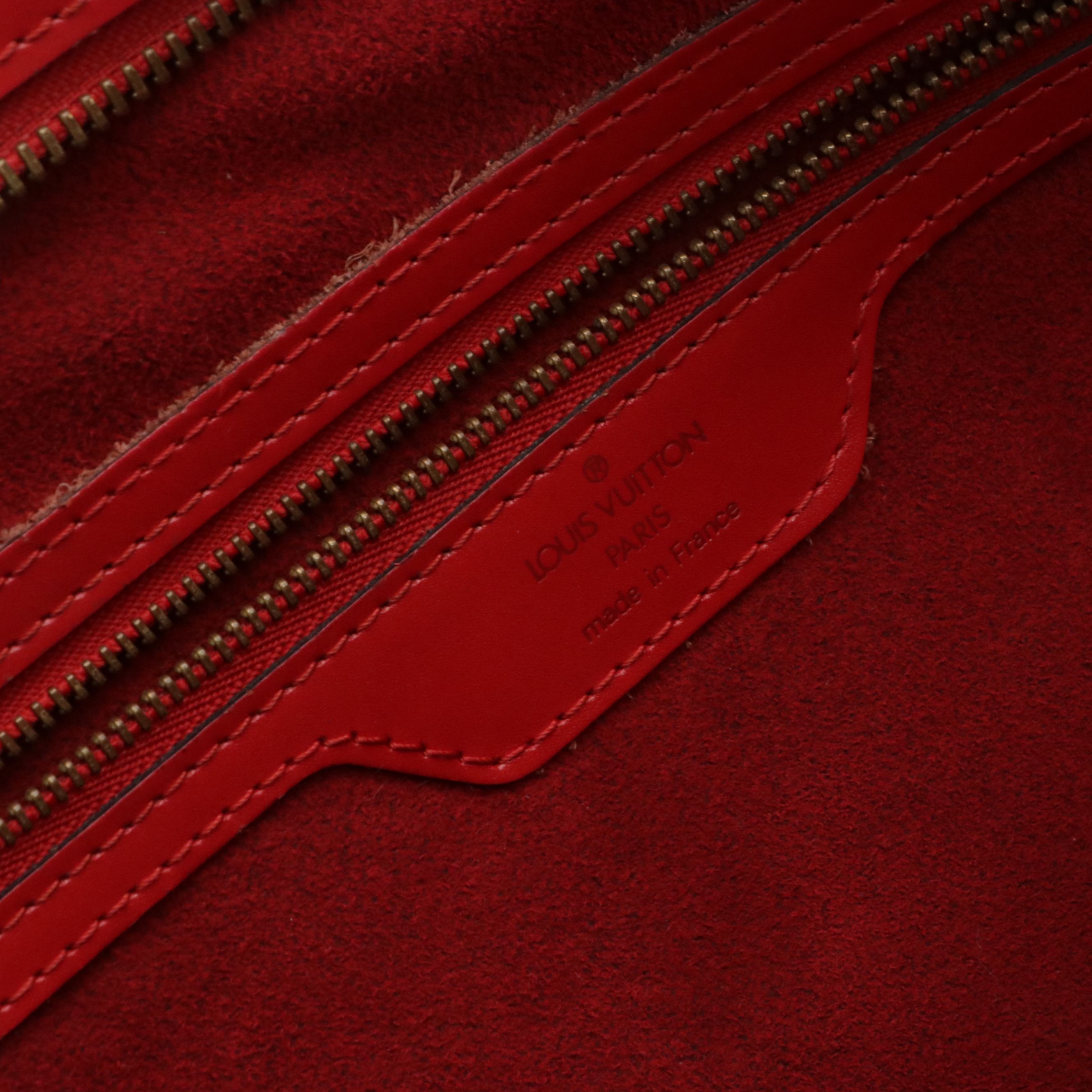 Louis Vuitton Saint Jacques GM Shoulder Bag in Red Epi and Smooth Leather