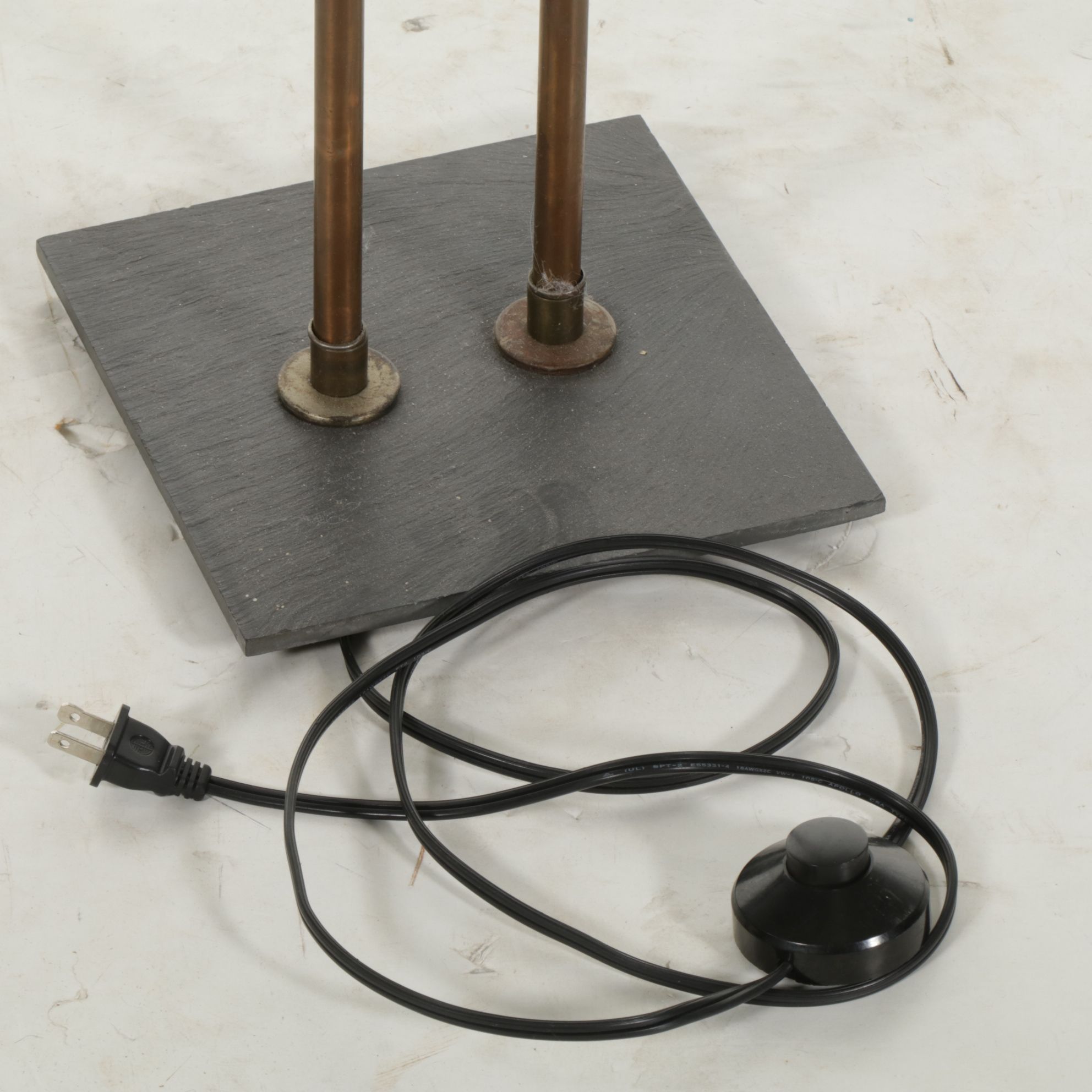 Torchiere Copper Stem Floor Lamp with Handmade Paper Shade