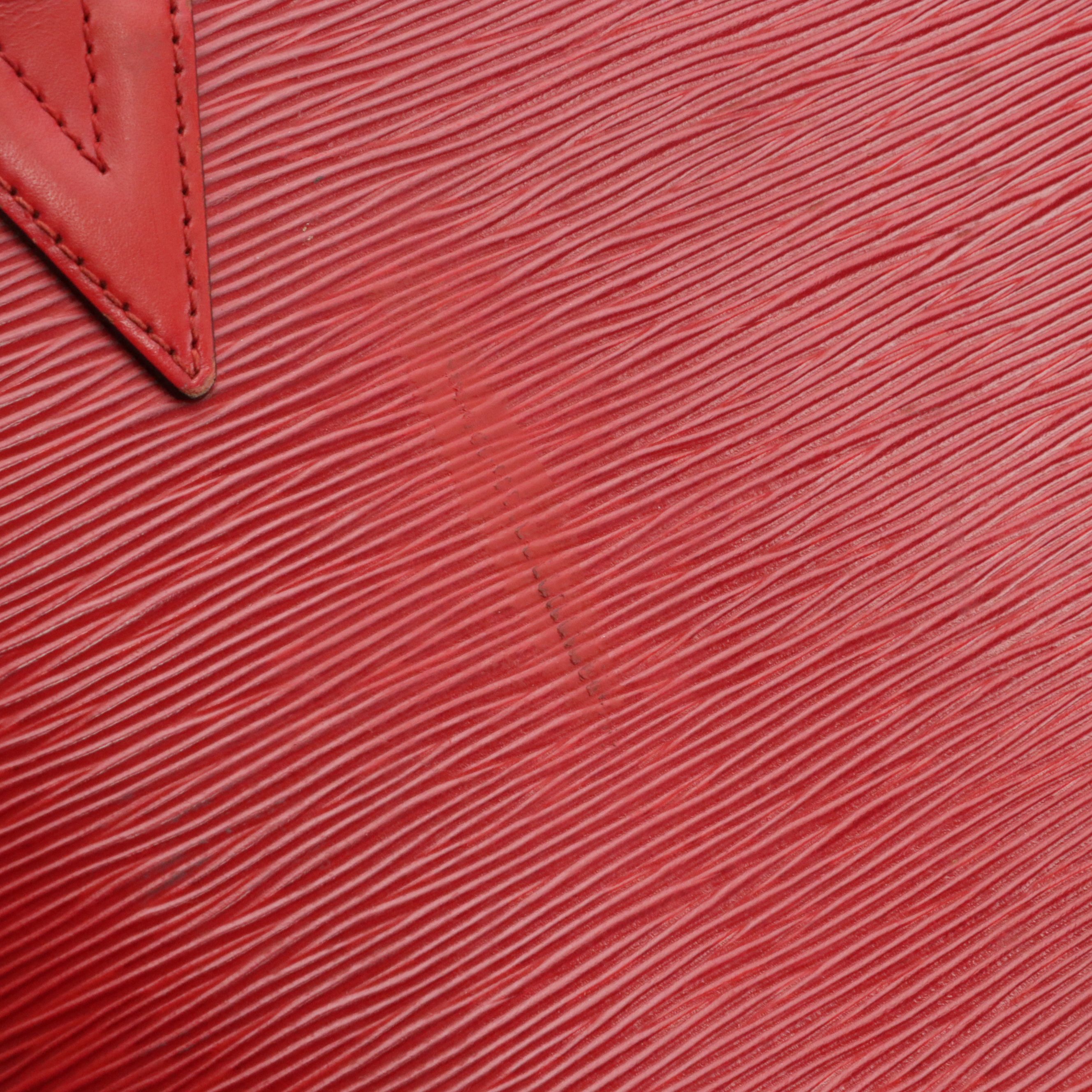 Louis Vuitton Saint Jacques GM Shoulder Bag in Red Epi and Smooth Leather