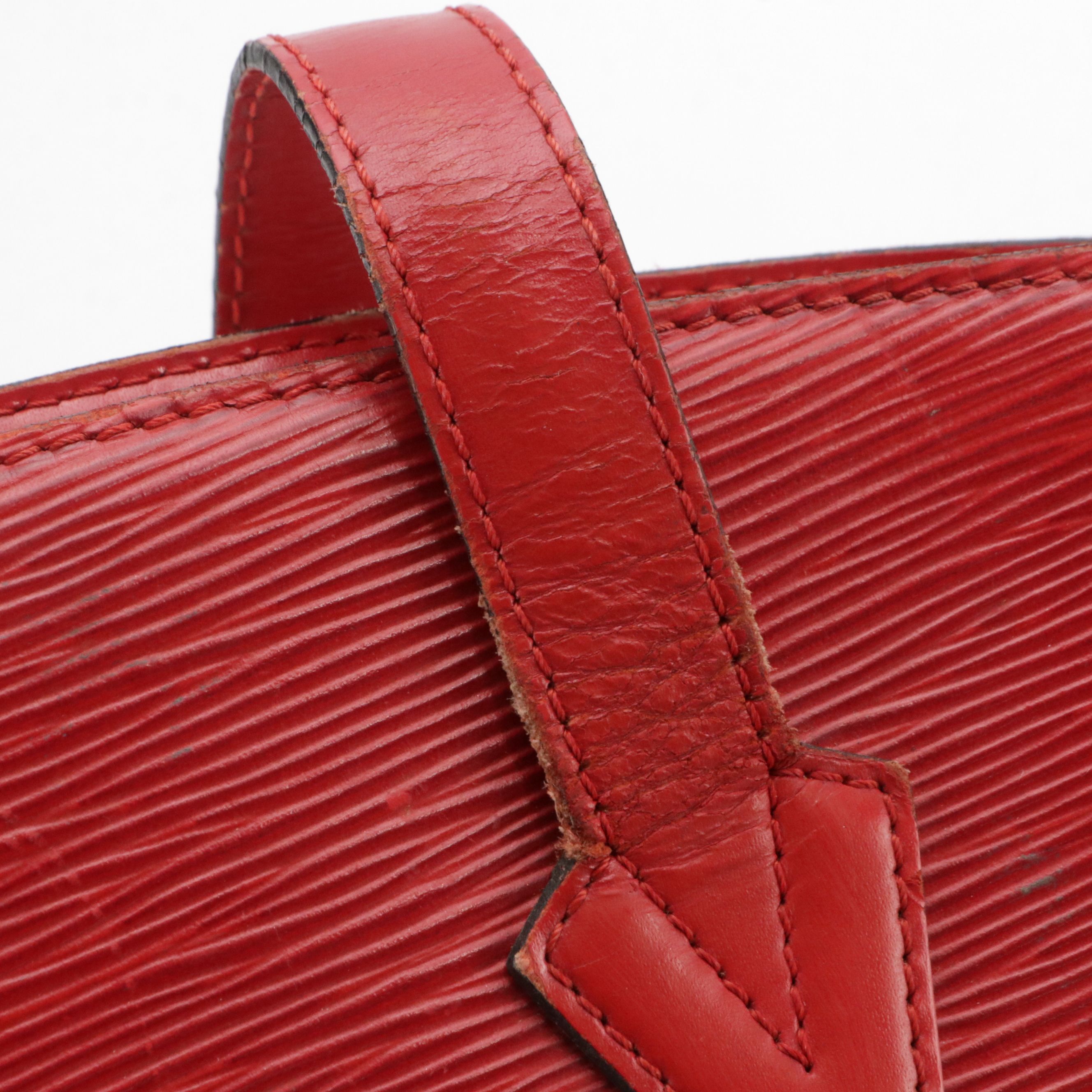 Louis Vuitton Saint Jacques GM Shoulder Bag in Red Epi and Smooth Leather