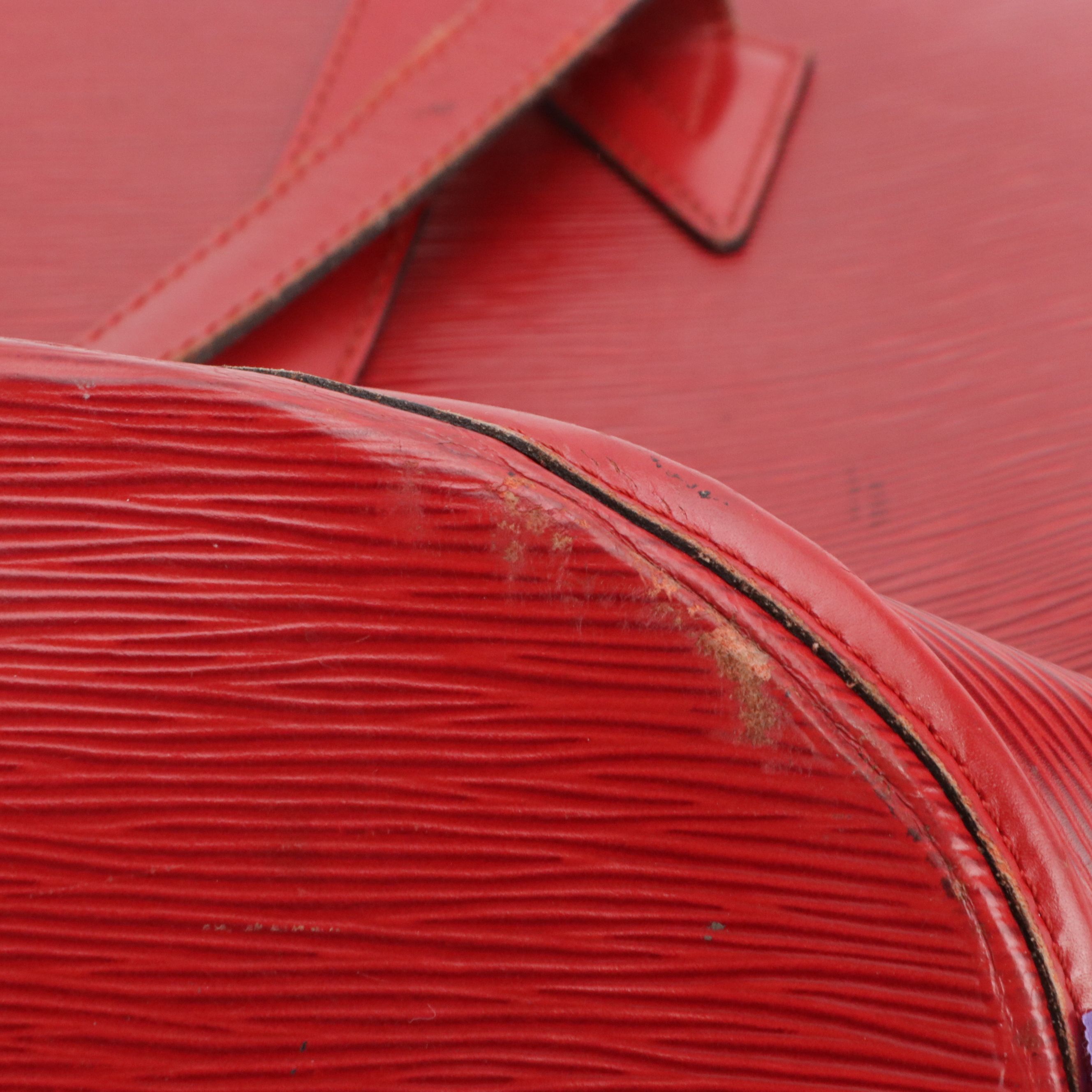 Louis Vuitton Saint Jacques GM Shoulder Bag in Red Epi and Smooth Leather